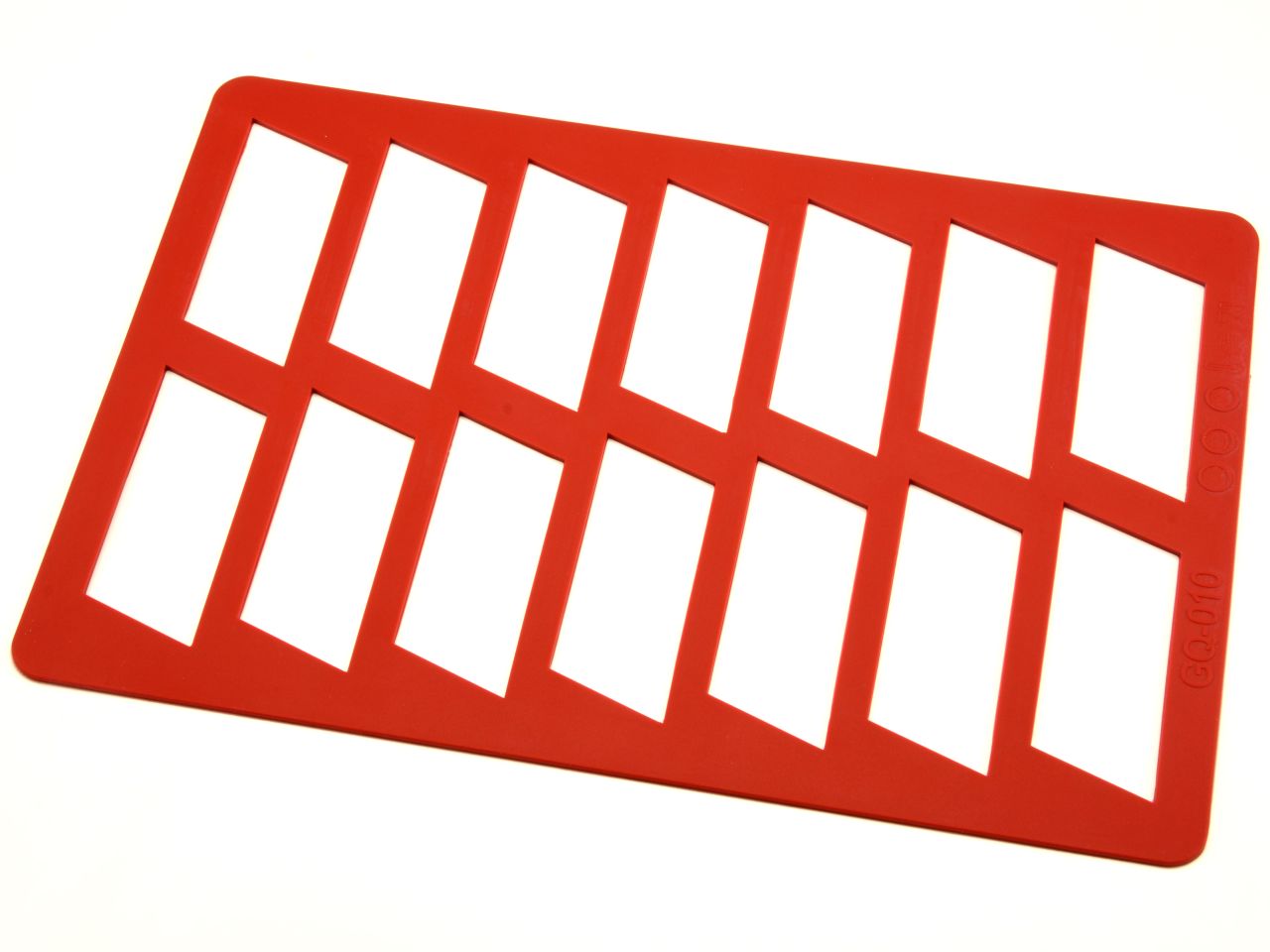 Schokoladen-Rahmen: Aufleger Banner, Silikon, Rot, 14 Mulden à 7 x 3 cm