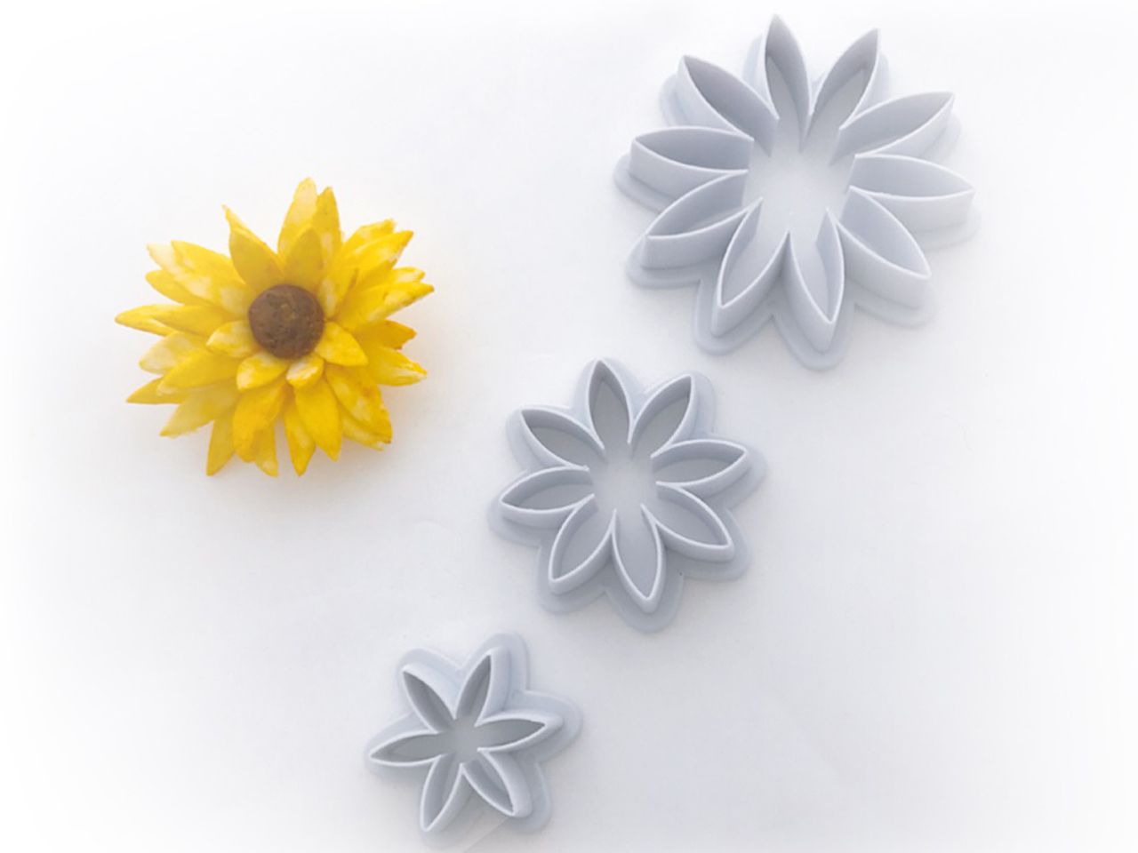 Ausstecher-Set: Sonnenblumen, Kunststoff, 3 Größen, 2,9, 4,2 , 6,1 cm