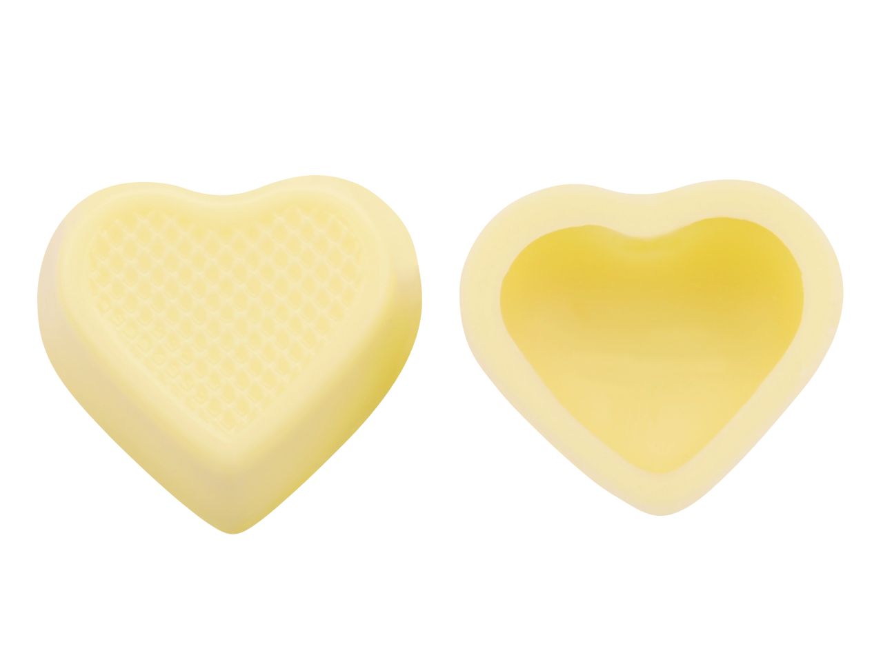 Herz-Schalen für Pralinen Weiße Schokolade, 54 Stück