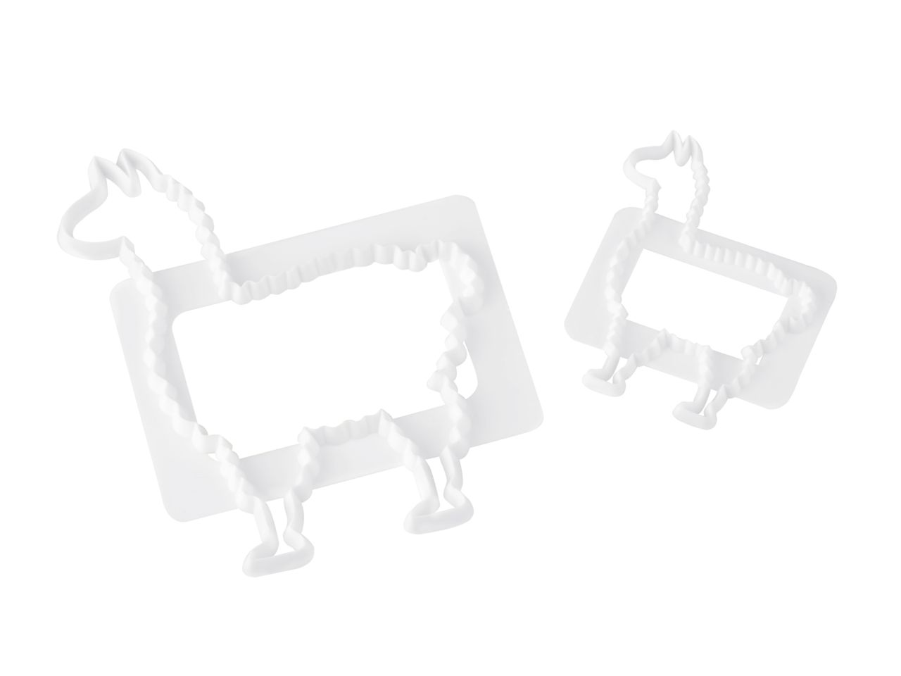Ausstecher-Set: Lama, Kunststoff, 2er-Set, 7,3 x 9,2 & 4,3 x 5,5 cm