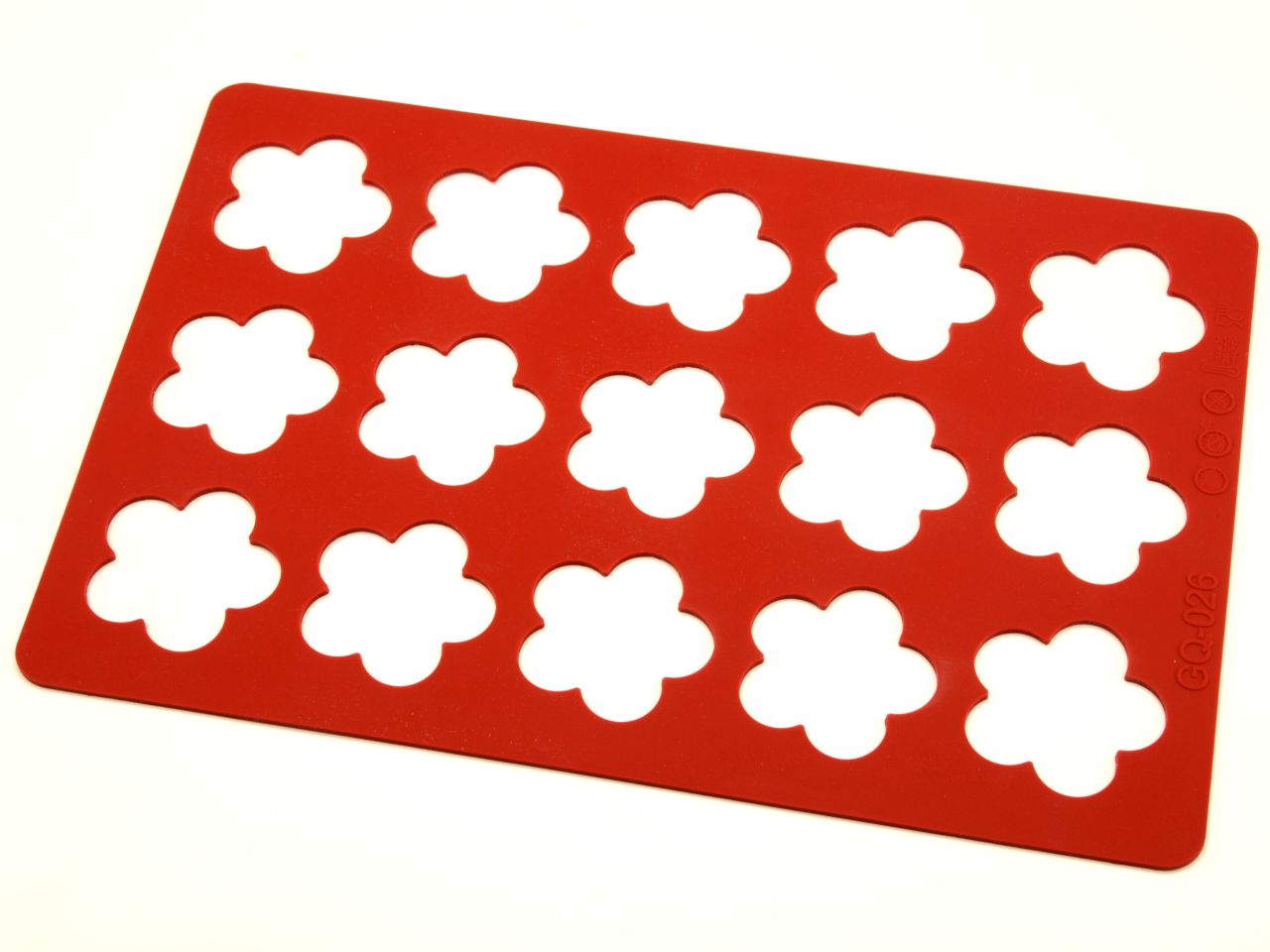Schokoladen-Rahmen: Aufleger Blume, Silikon, Rot, 15 Mulden à 4,8 cm