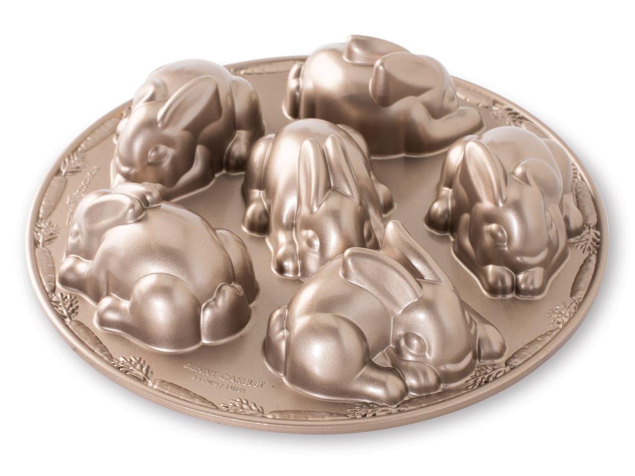 Nordic Ware: Aluguss-Backform Baby Bunny Cake, Antihaft, 1 L, 6 Mulden à 11 x 7,5 x 5,5 cm