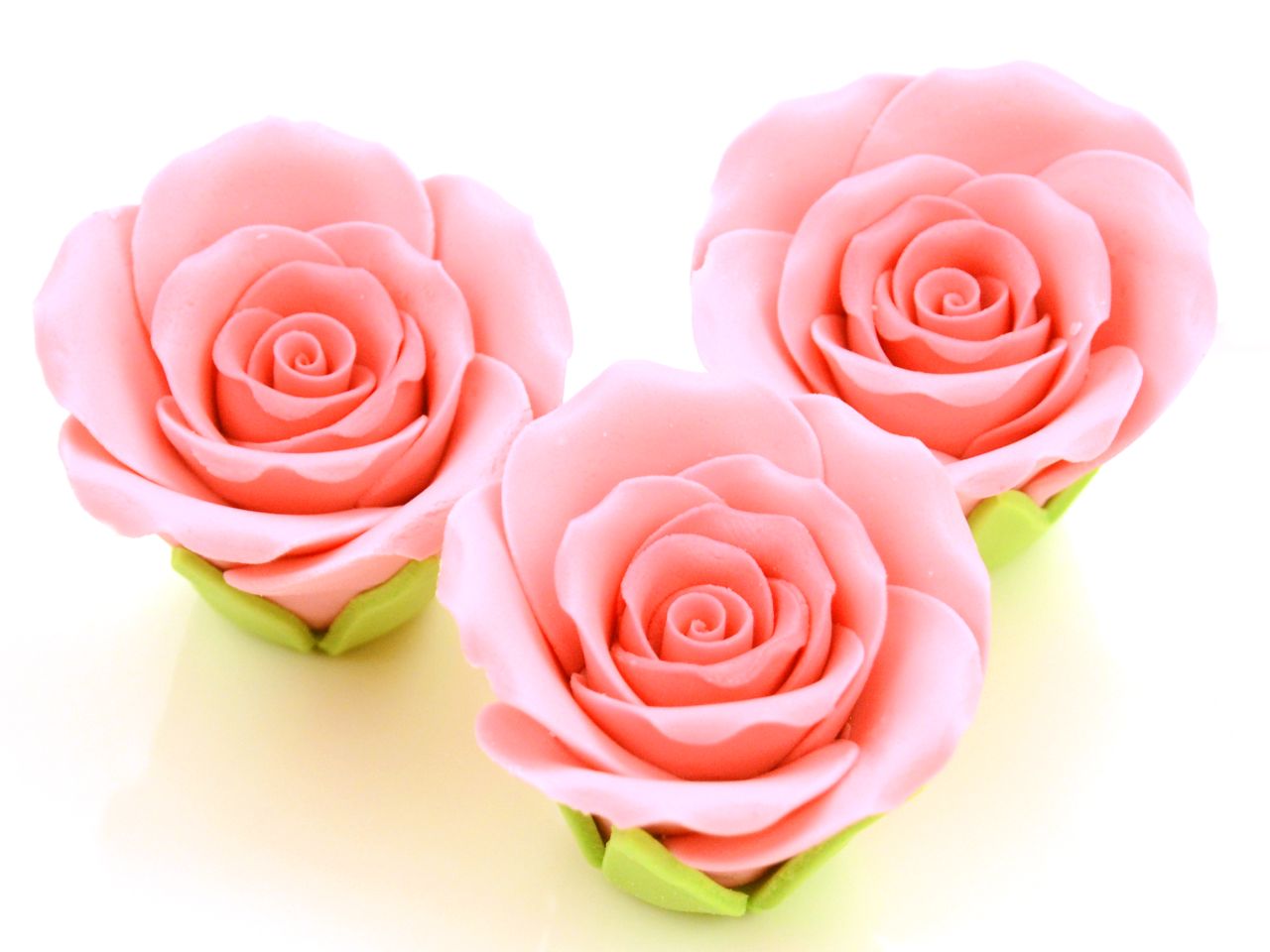 Zucker-Rosen, Rosa, 3 Stück, 5 x 3,5 cm