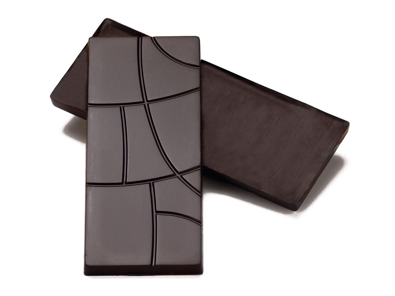 Schokoladenform: Tafel Stilo, Kunststoff, transparent, 4 Mulden à 116 x 47 x 6 mm