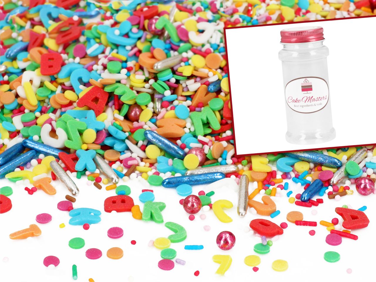 Sprinkles ABC-Party, Farb-Mix, 80 g, Vorratsdose