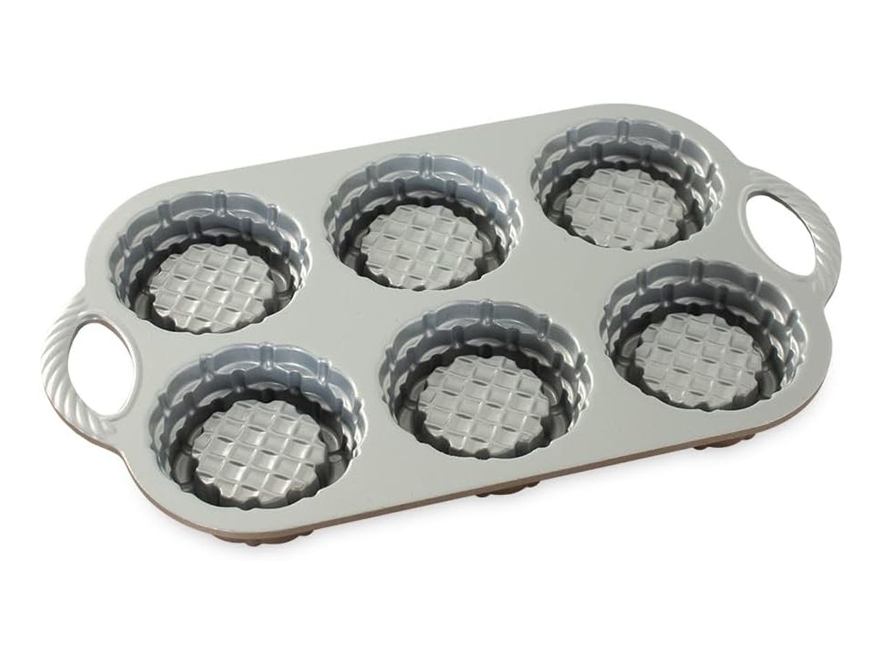 Nordic Ware: Aluguss-Backform Shortcake Baskets, Antihaft, 700 ml, 6 Mulden à 8,8 x 3,5 cm