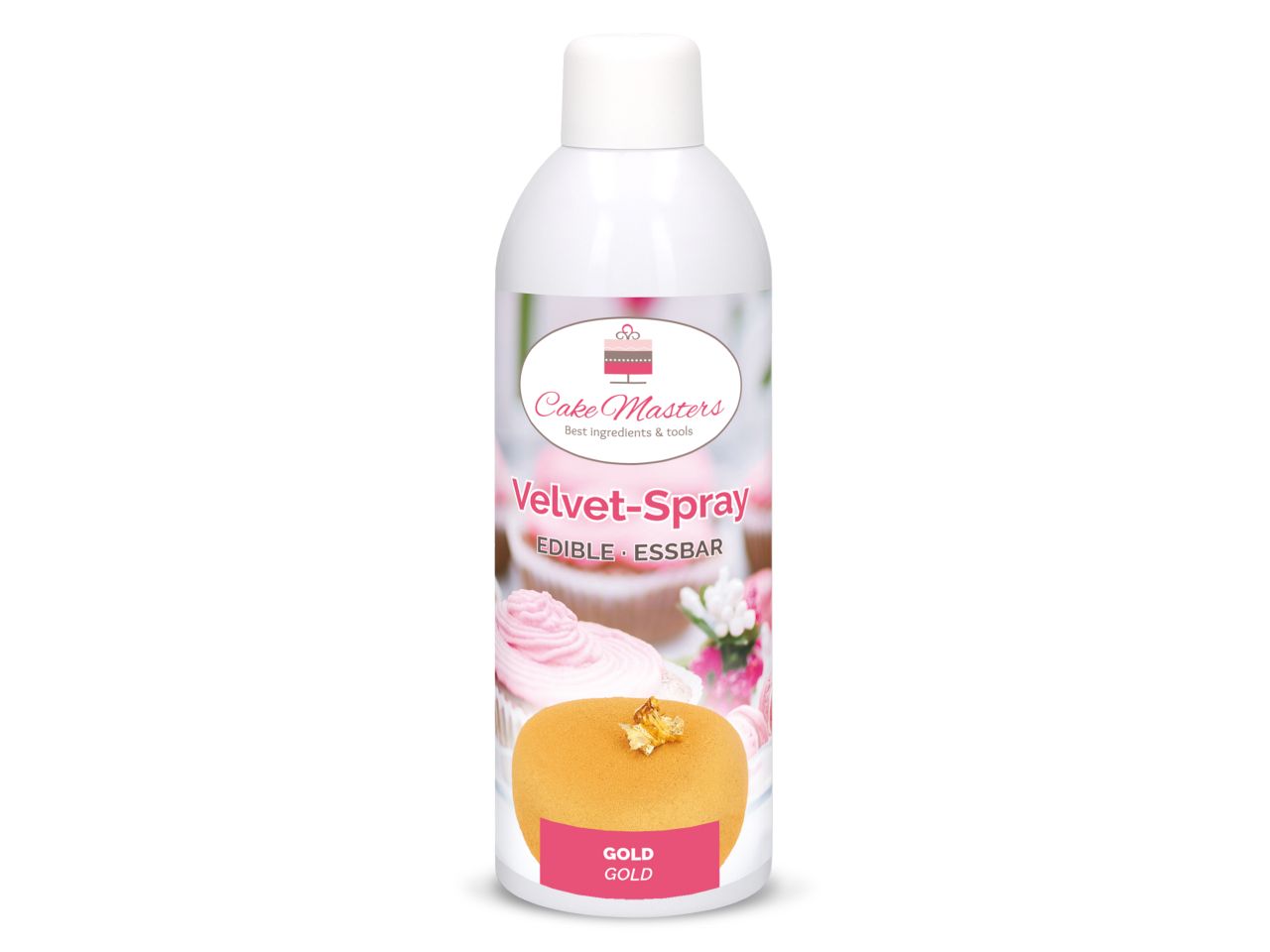 Velvet-Spray für Samt-Effekt, essbar, Goldfarben, 400 ml