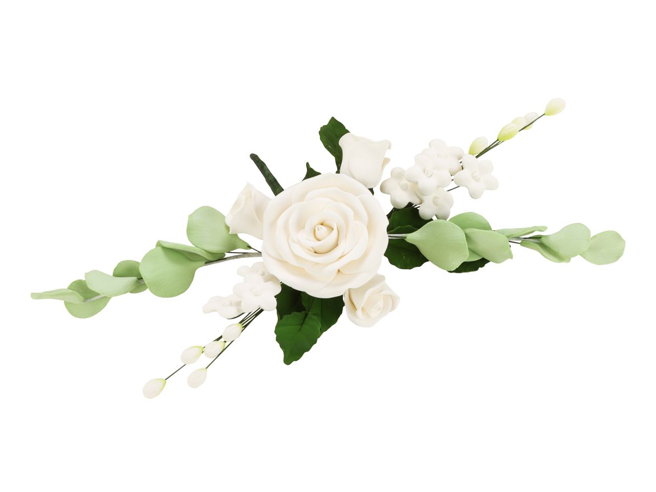 Feinzucker-Bouquet Rosen weiß , 25 cm