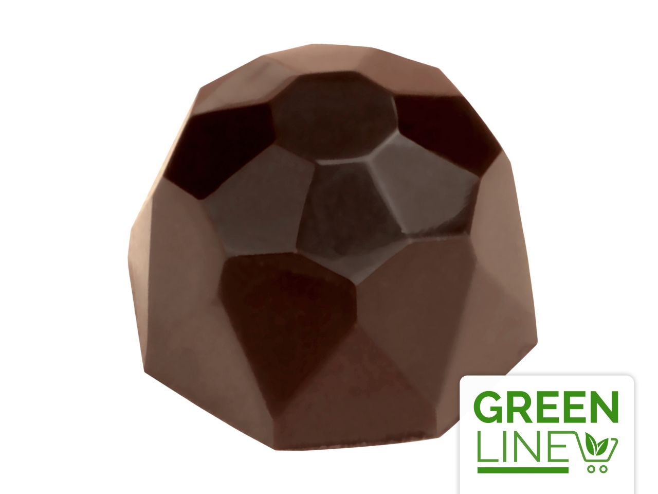 Schokoladenform: Diamant, Kunststoff, farblos, 21 Mulden á 24 x 20 mm