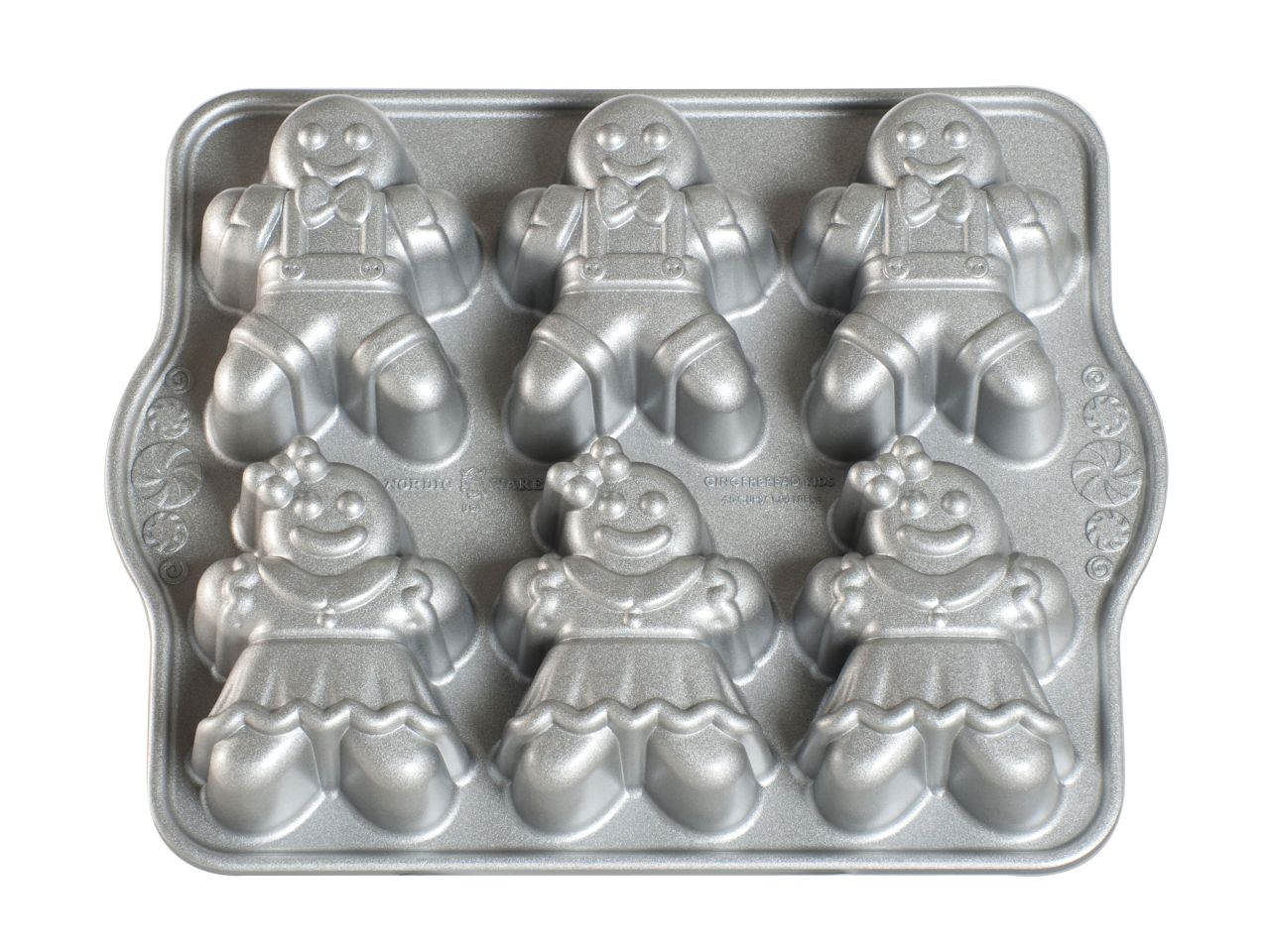 Nordic Ware: Aluguss-Backform Gingerbread Kids Cakelet, Antihaft, 1,06 L, 6 Mulden à 11 x 8,5 x 4 cm