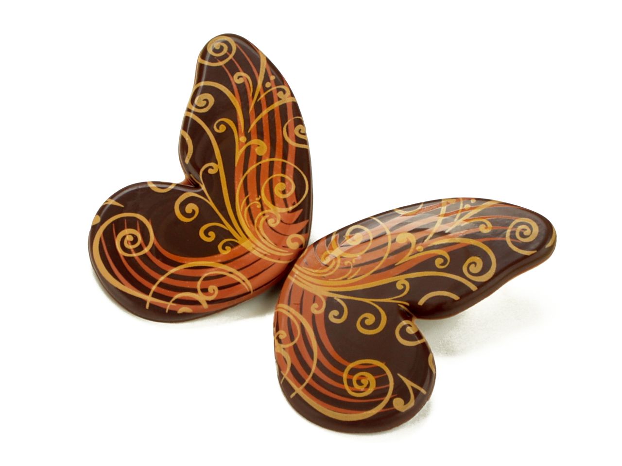Schoko-Dekor: Schmetterling, Zartbitterschokolade, 1 Folie/30 halbe Falter á 40 mm x 25 mm