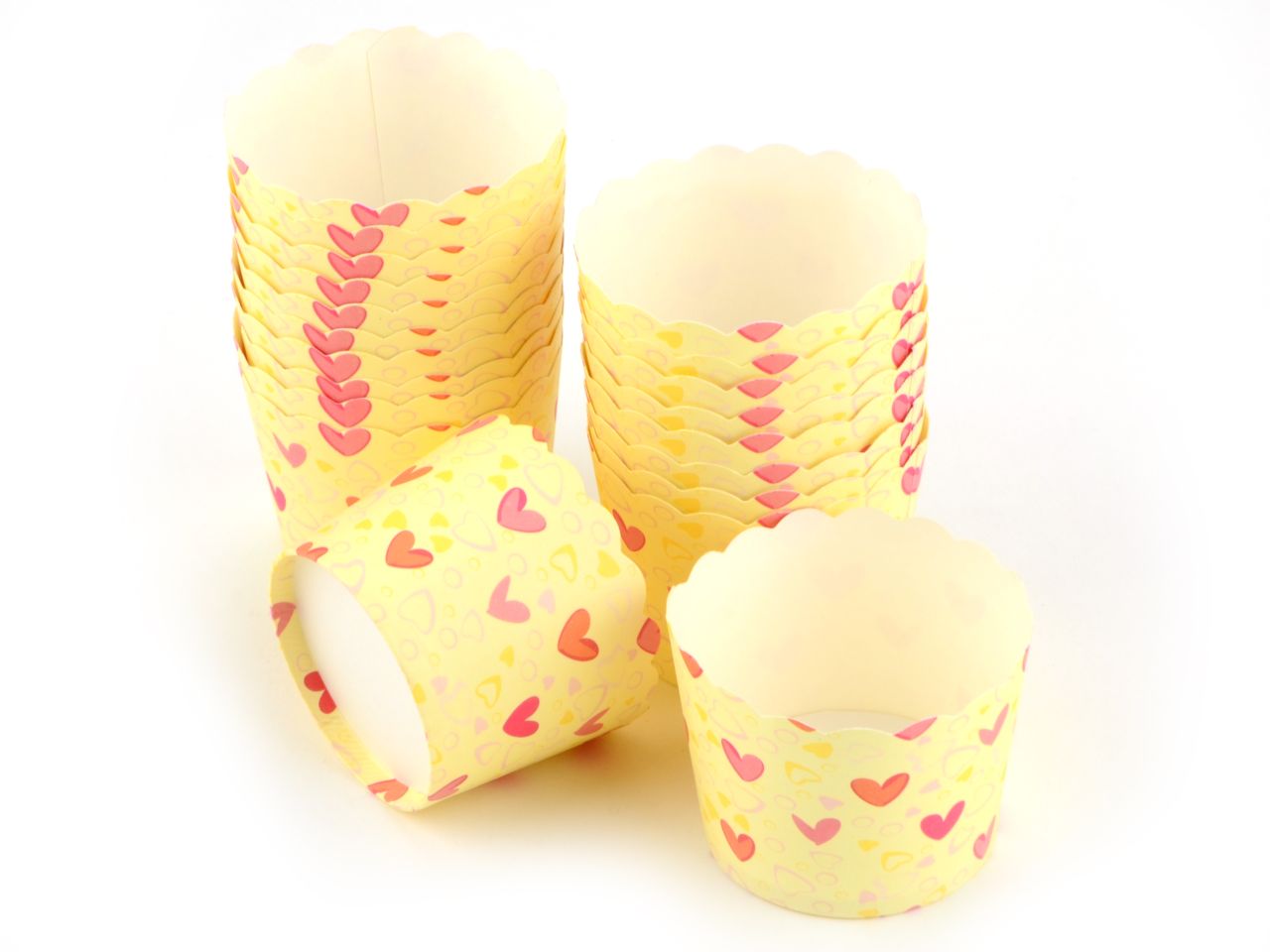 Cupcakes-Becher: Herzen, 20 Stück à 45 x 45 mm
