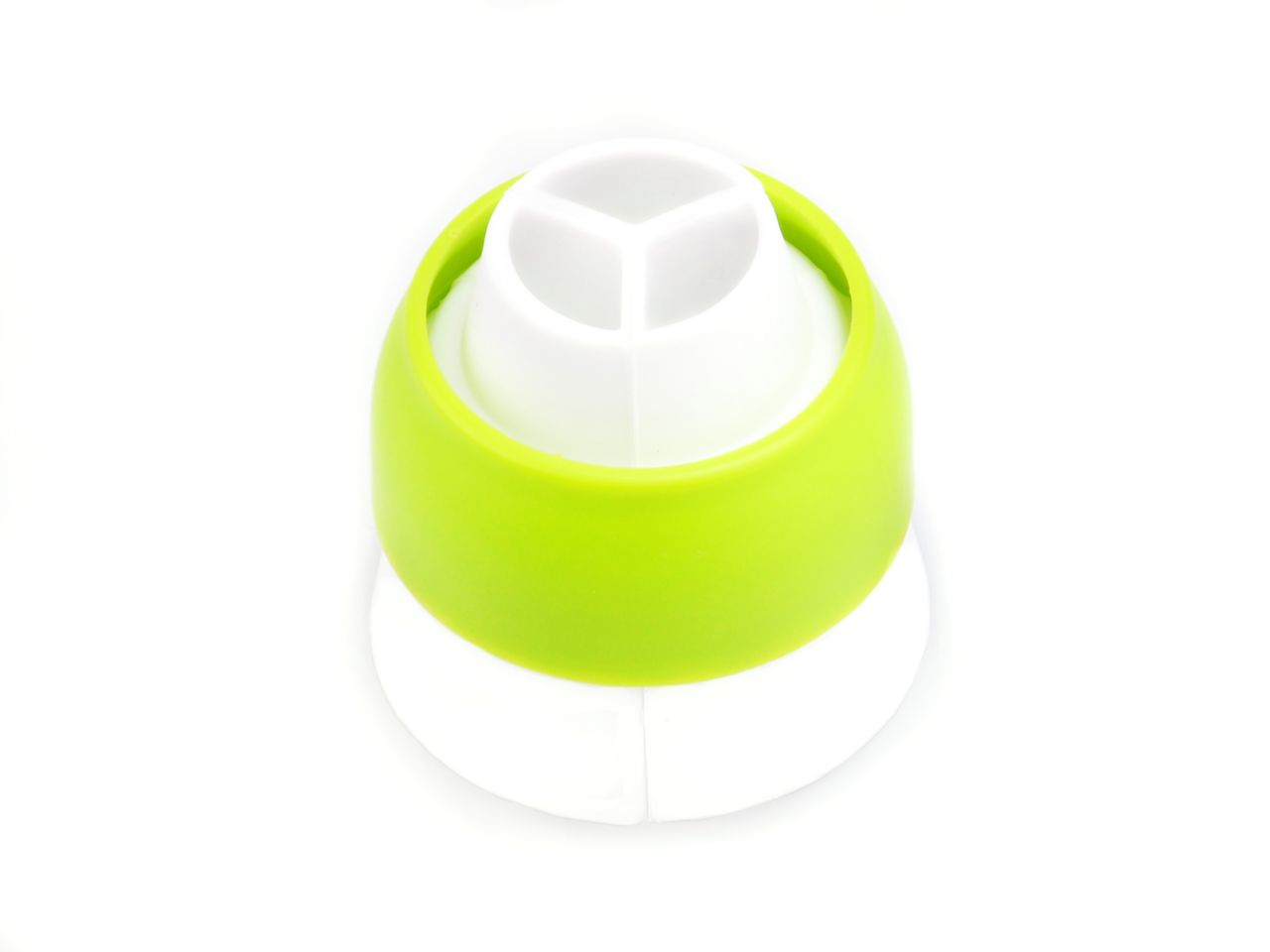 Spritztüllen-Adapter für 3 Spritzbeutel, groß, Weiß-Grün, Kunststoff