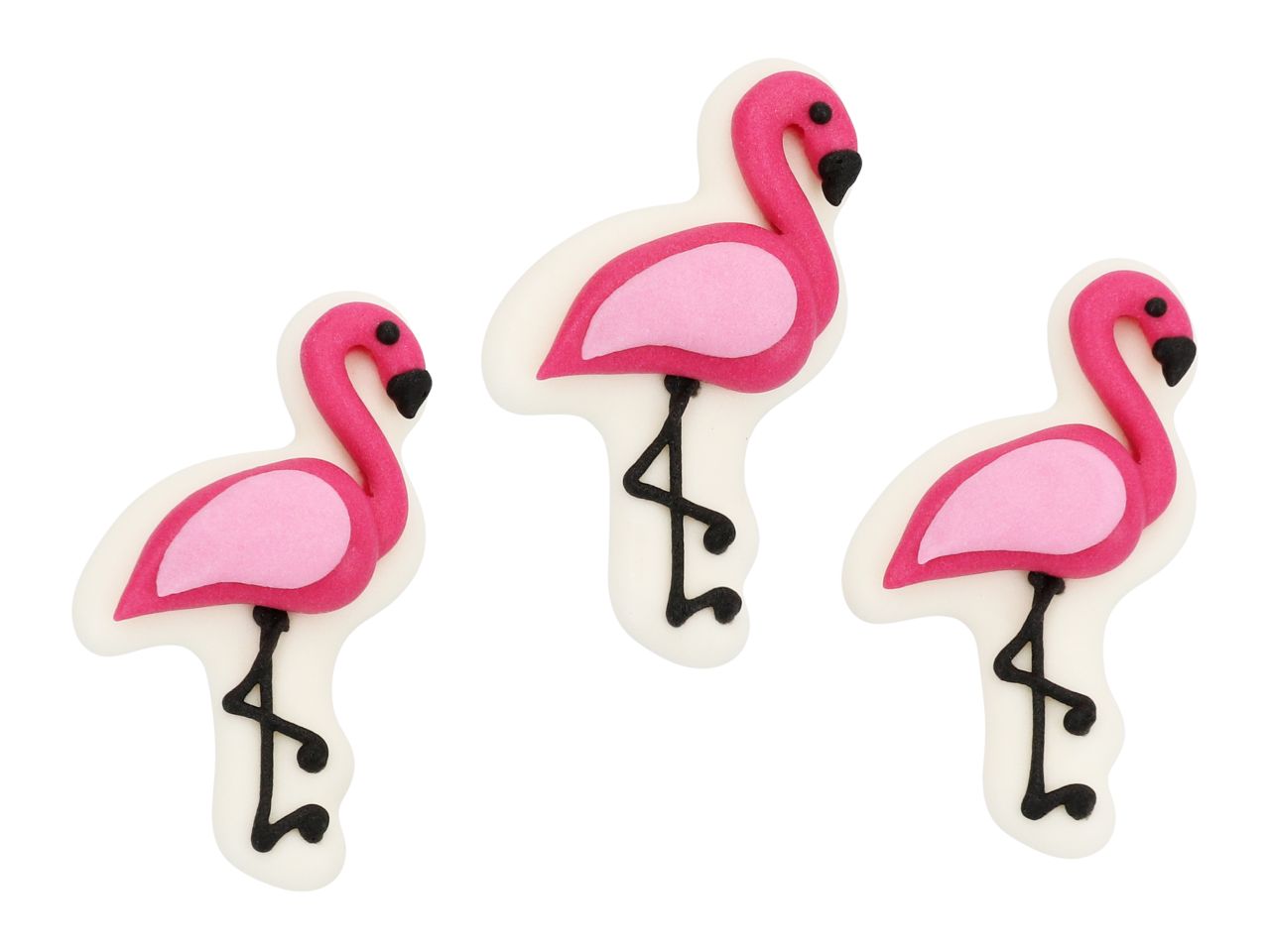 Zuckerfiguren Flamingos, Rosa & Pink, 48 Stück à 54 x 33 x 11 mm
