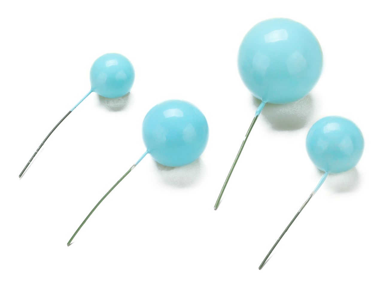 Cake Topper: Hellblaue Bubbles, Hellblau, 4 Stück à 20, 25, 30 & 40 mm