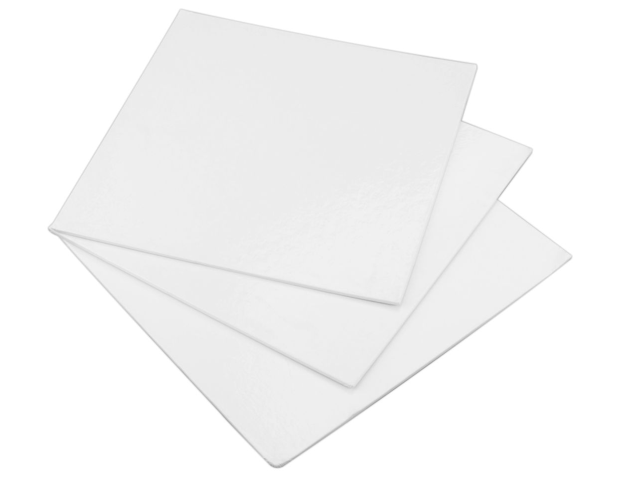 Cakecard: Quadrat in Weiß, 3 Stück à 20 cm, 3 m