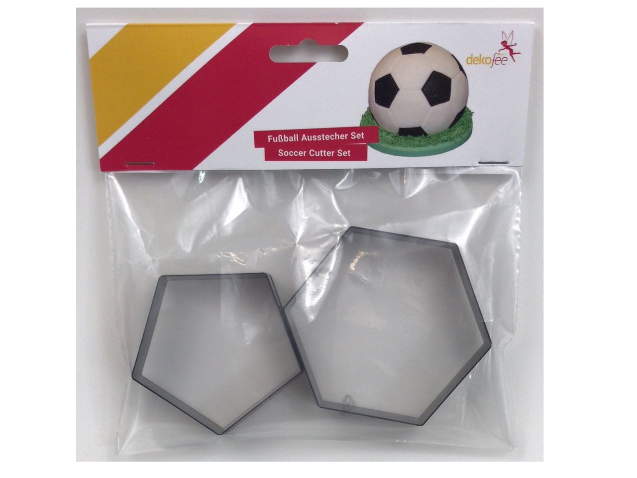 Ausstecher: Fußball, Kunststoff, Schwarz, 2er-Set (9 cm & 7 cm)