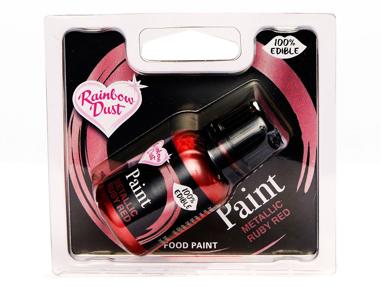 Rainbow Dust: Flüssige Lebensmittelfarbe Metallic Ruby Red, Rubinrot, 25 ml