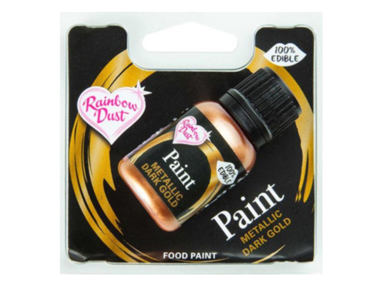 Rainbow Dust: Flüssige Lebensmittelfarbe Metallic Dark Gold, dunkles Gold, 25 ml