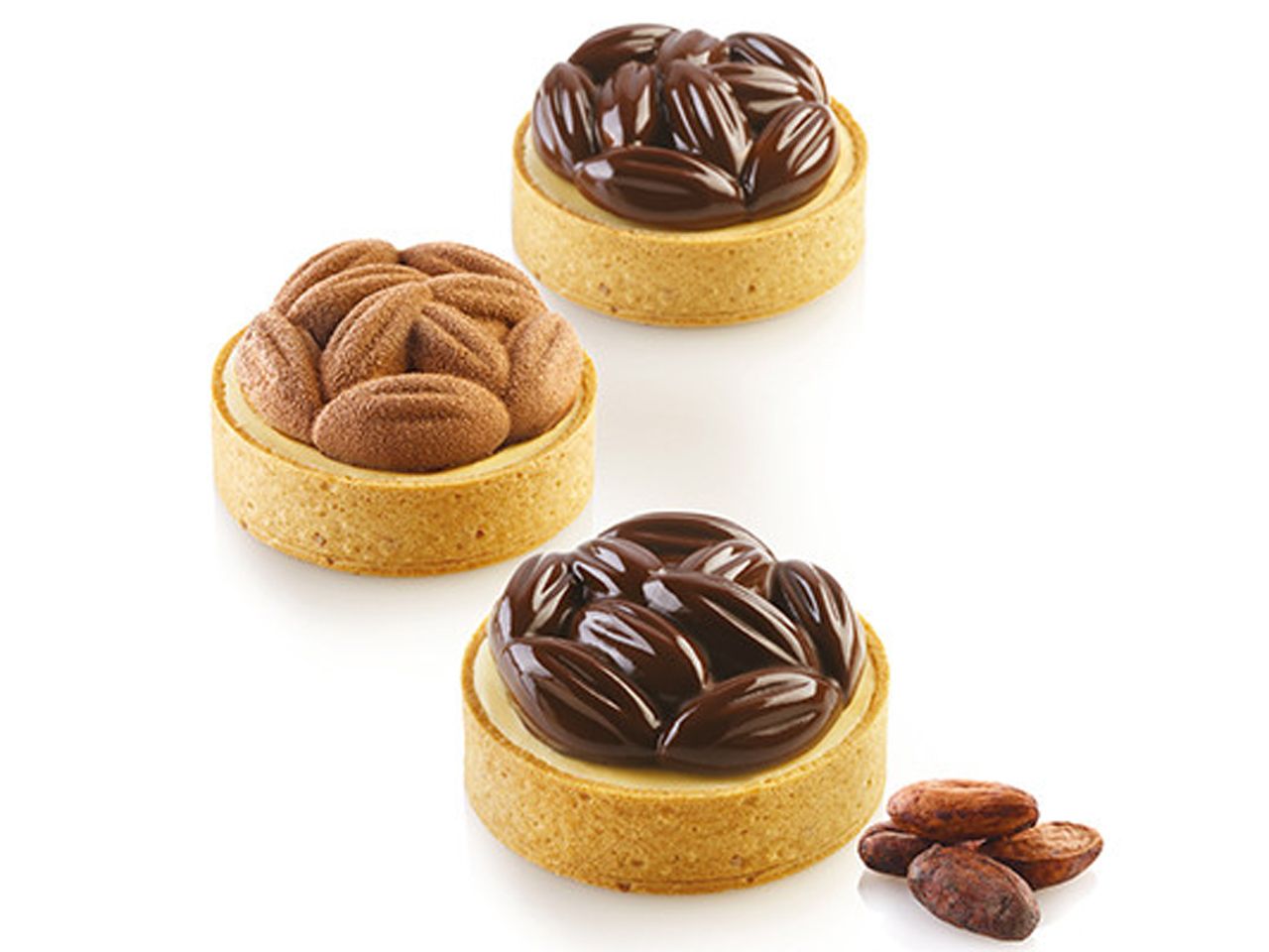 SILIKOMART Silikonform-Kit: Tarte-Ring Cocoa klein, Weiß & Schwarz, 9-teilig, 7 x 4 cm