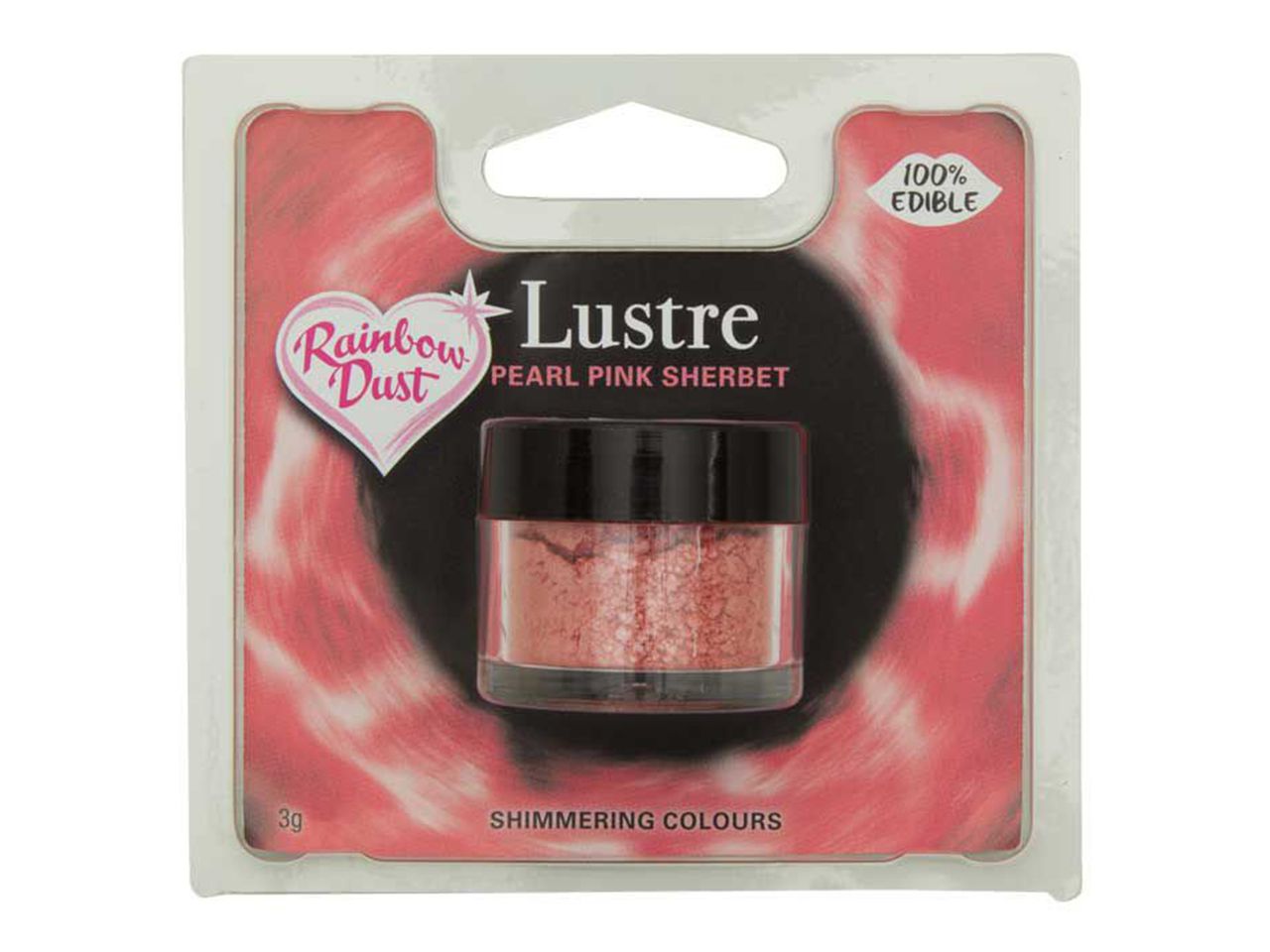 Rainbow Dust: Lebensmittelfarbpulver Pearl Pink Sherbet, Metallic-Lachs, 3 g