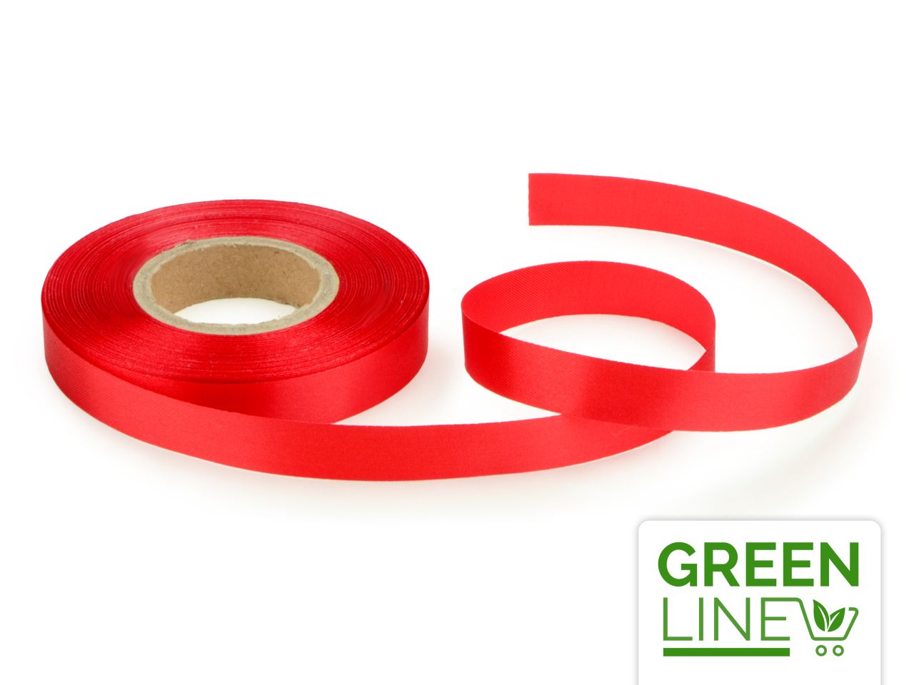 Satinband: Korallenrot, Polyester, 30 Meter à 14 mm, GREENLINE