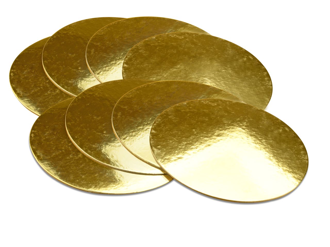Cakeboard: Golden Plates, goldglänzend, 8 Stück à 20 cm, 2,5 mm