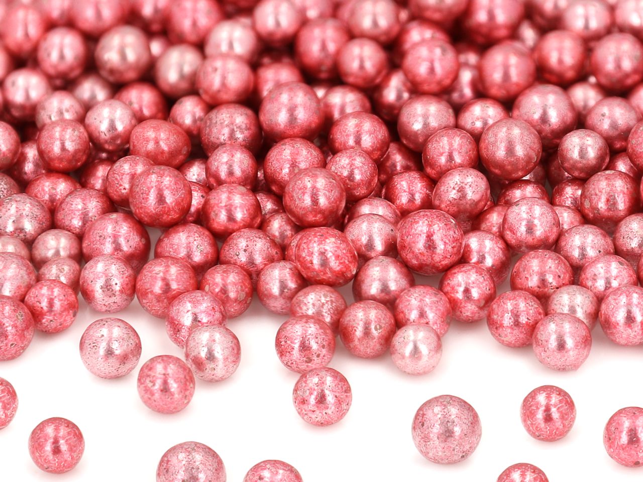 Weiche Zuckerperlen, Metallic-Pink, 60 g, 7 mm