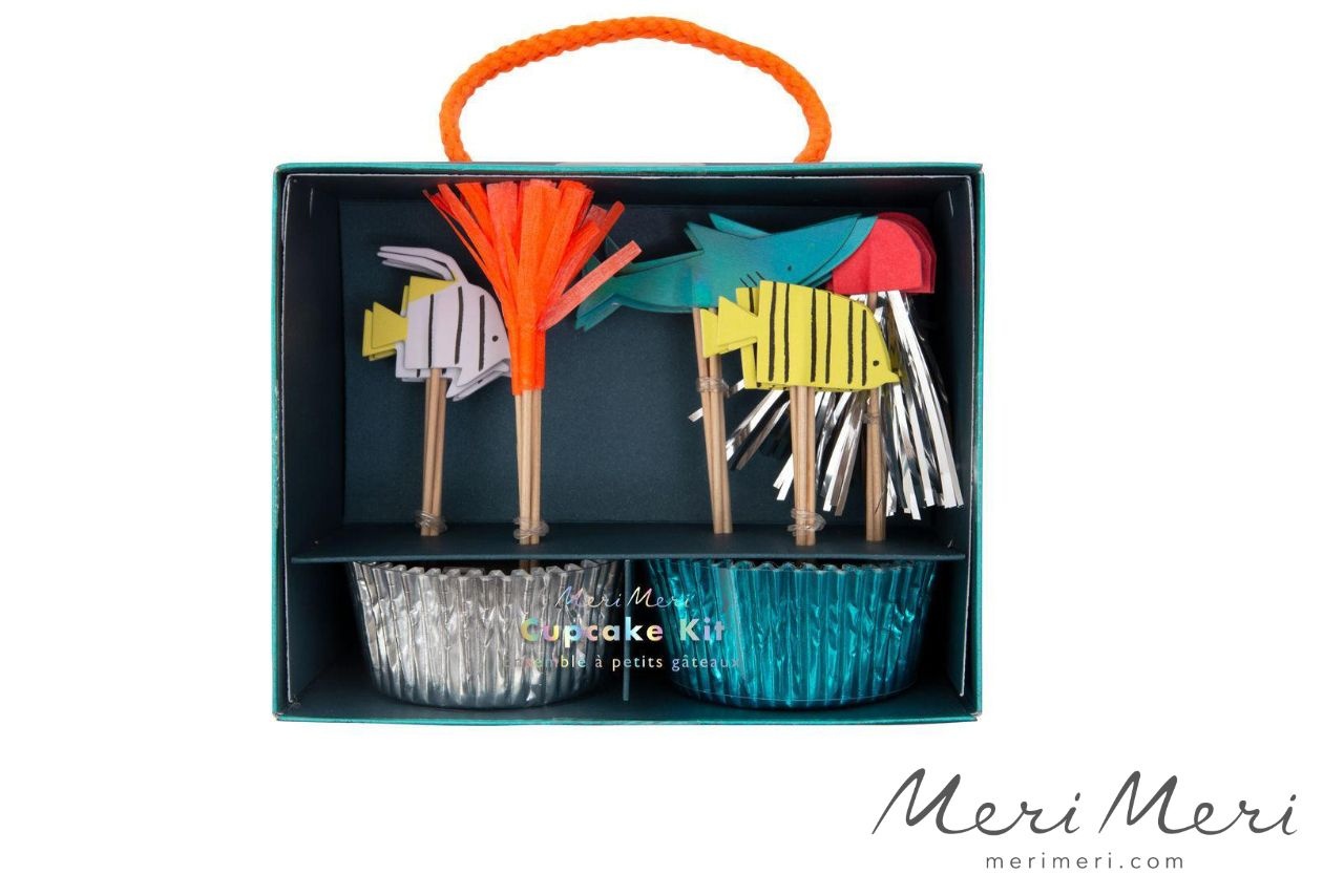 Meri Meri Cupcake Kit Unterwasser, Muffinform + Deko