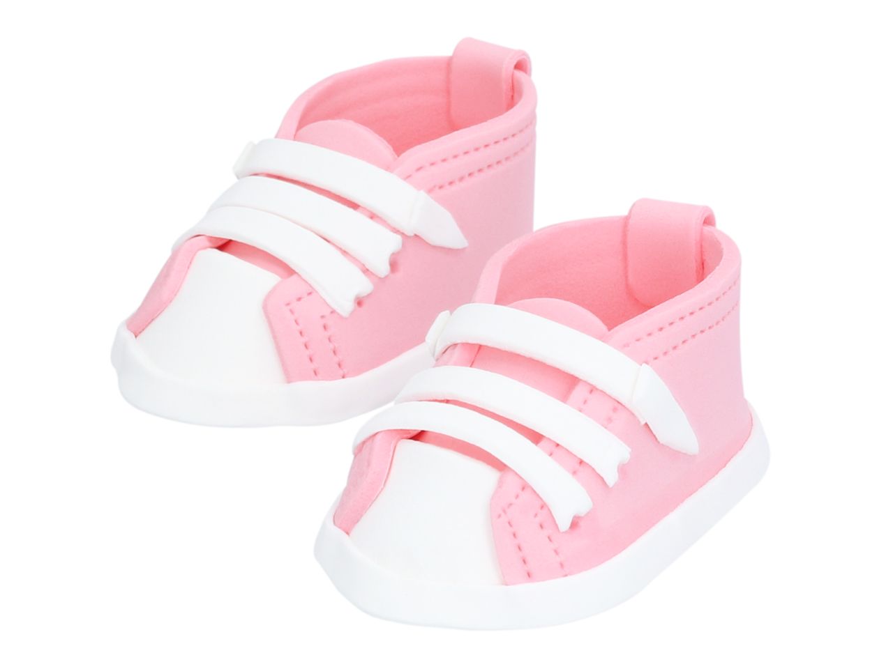 3D-Zuckerfigur Babyschuhe Rosa, Pink & Weiß, 1 Paar/2 Stück á 9 x 5,5 x 3,5 cm