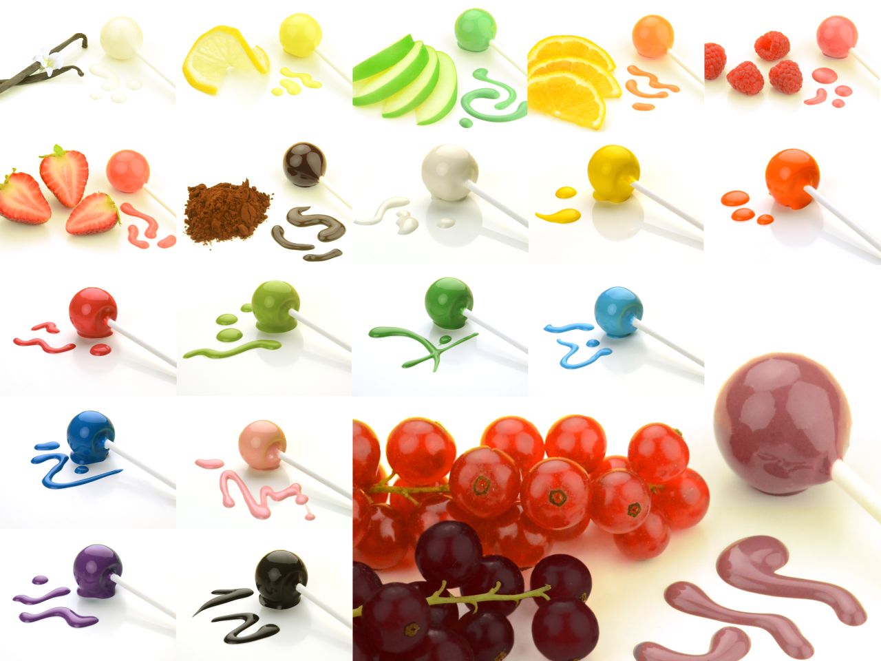 Cake Pop-Glasur Komplett-Set, 19 Farben mit & ohne Flavour, 19 x 260 g