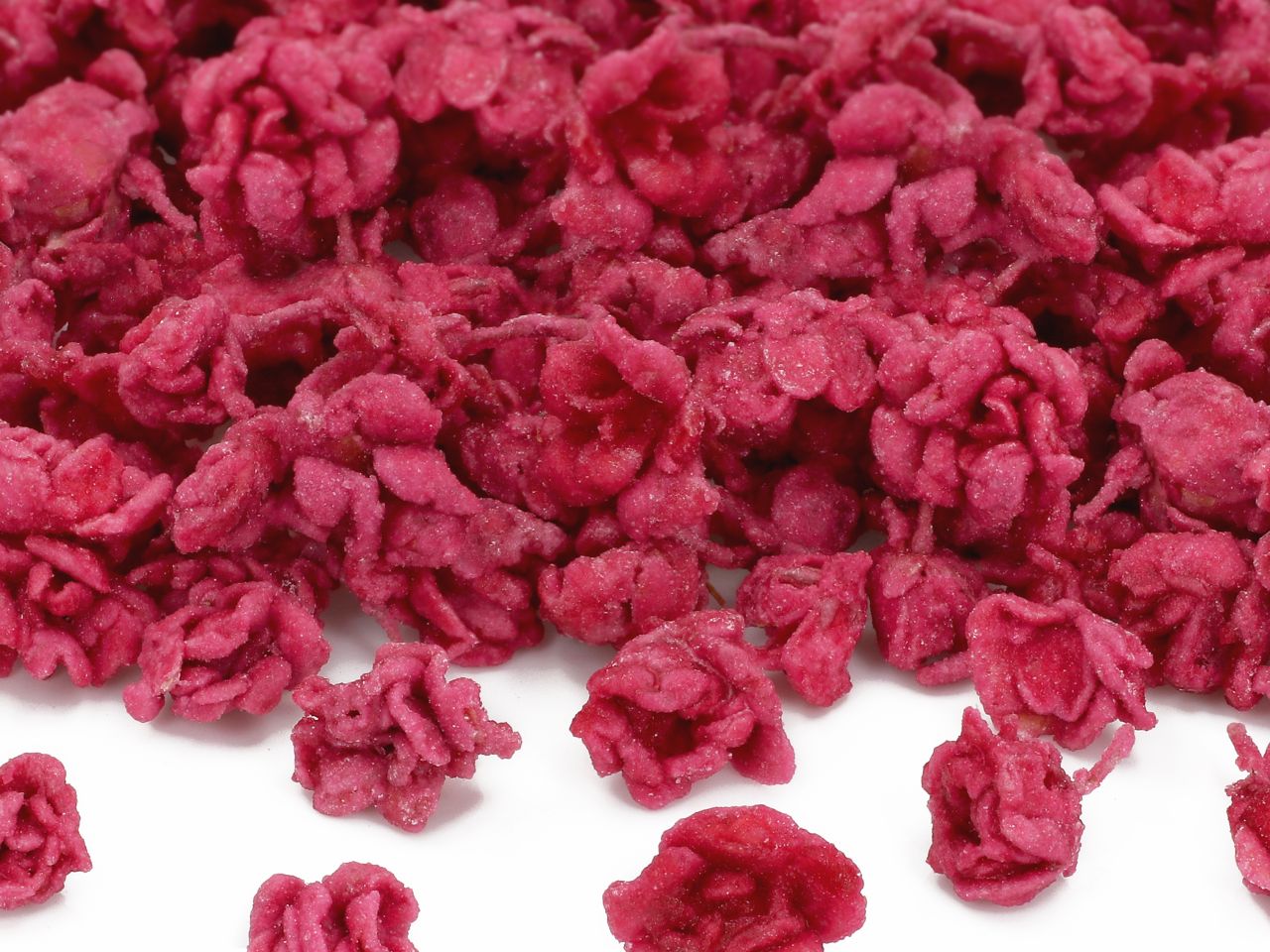 Kandierte ganze Rosenblüten, essbare Blumen, Weinrot, 20 g
