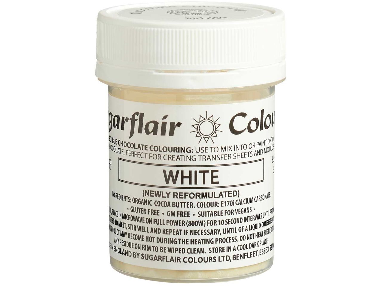 Sugarflair: Schokoladenfarbe White, Weiß, 35 g