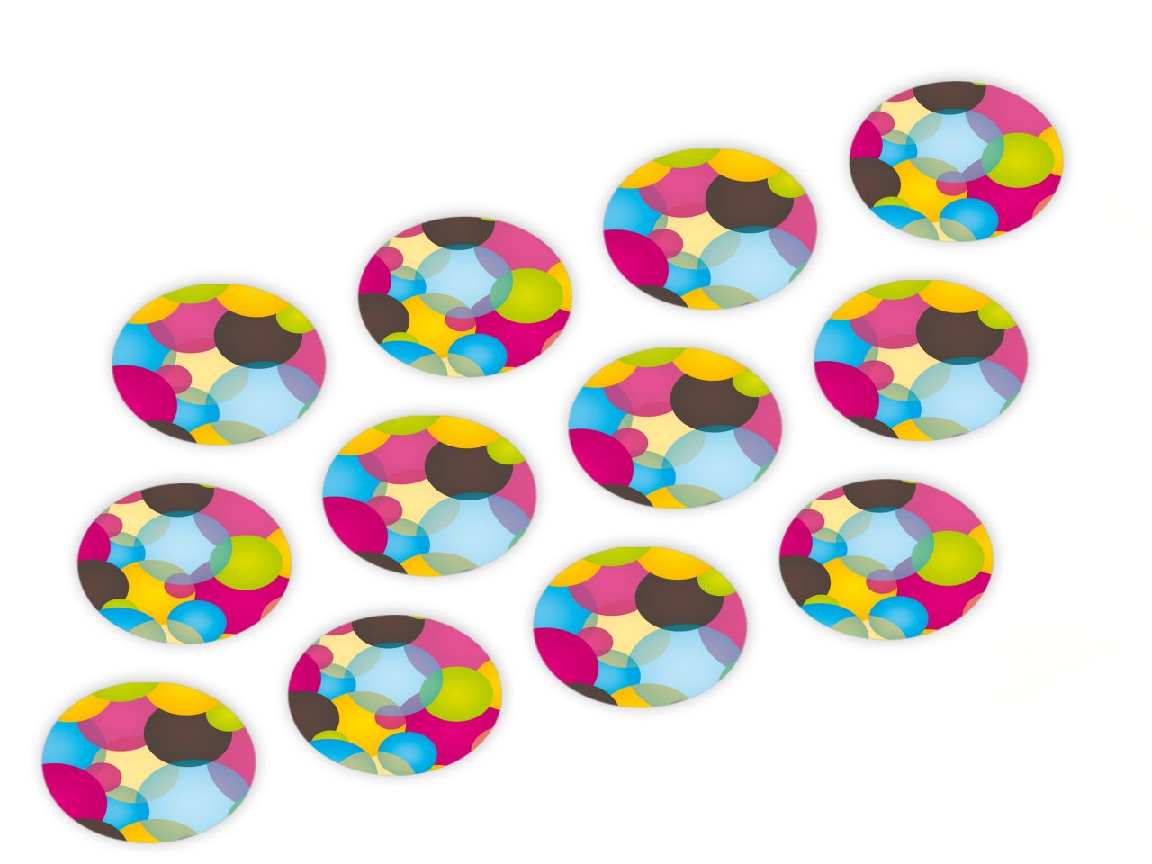 Cupcake Buttons: Kreise, Fondant, bunt, 12 Stück á 3 cm