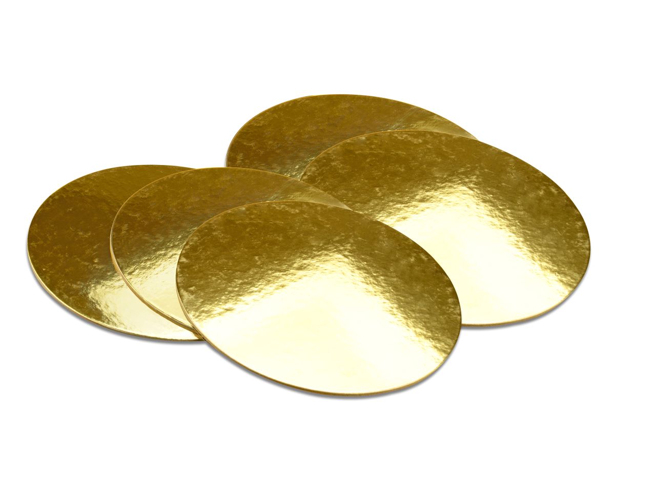 Cakeboard: Golden Plates, goldglänzend, 5 Stück à 28 cm, 2,5 mm