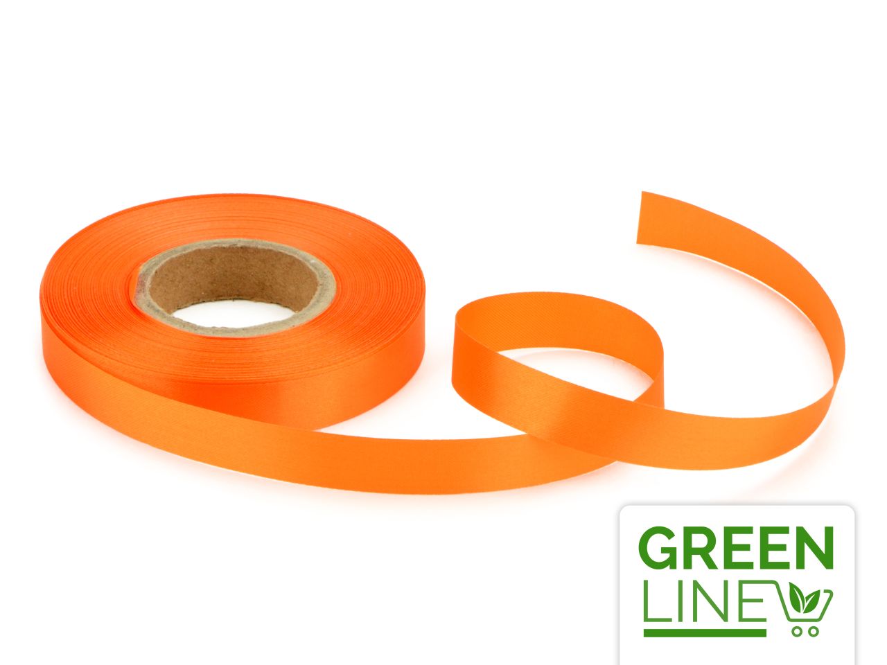 Satinband: Orange, Polyester, 30 Meter à 14 mm, GREENLINE