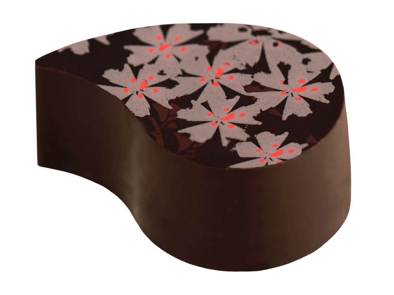 Schokoladen-Magnetform: Tropfen, Kunststoff & Edelstahl, 18 Mulden á 36 x 26 x 15 mm