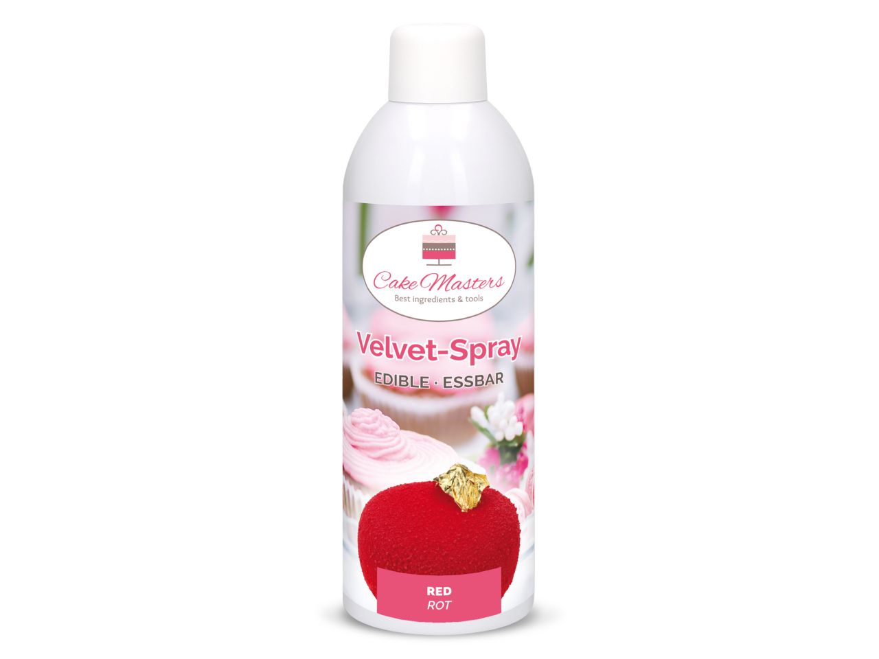 Velvet-Spray für Samt-Effekt, essbar, Rot, 400 ml