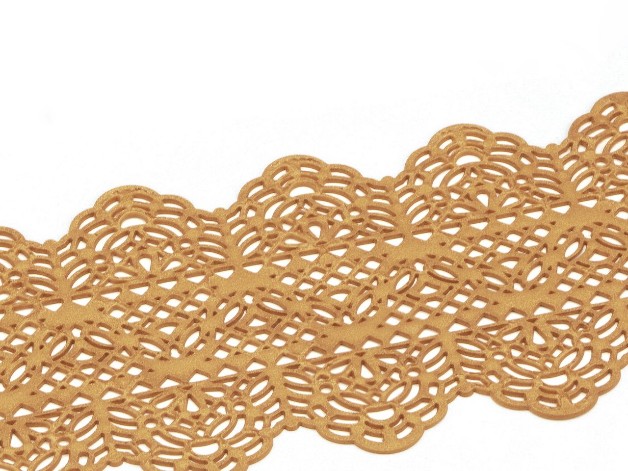 Spitzendekor: Dentelle Gold, essbar, Goldfarben, 38,5 x 7,5 cm