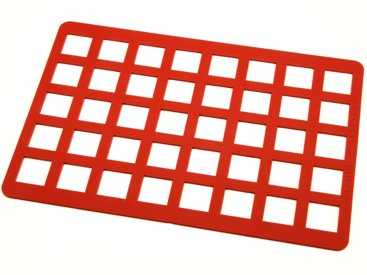 Schokoladen-Rahmen: Aufleger Quadrat, Silikon, Rot, 35 Mulden à 2,5 x 2,5 cm