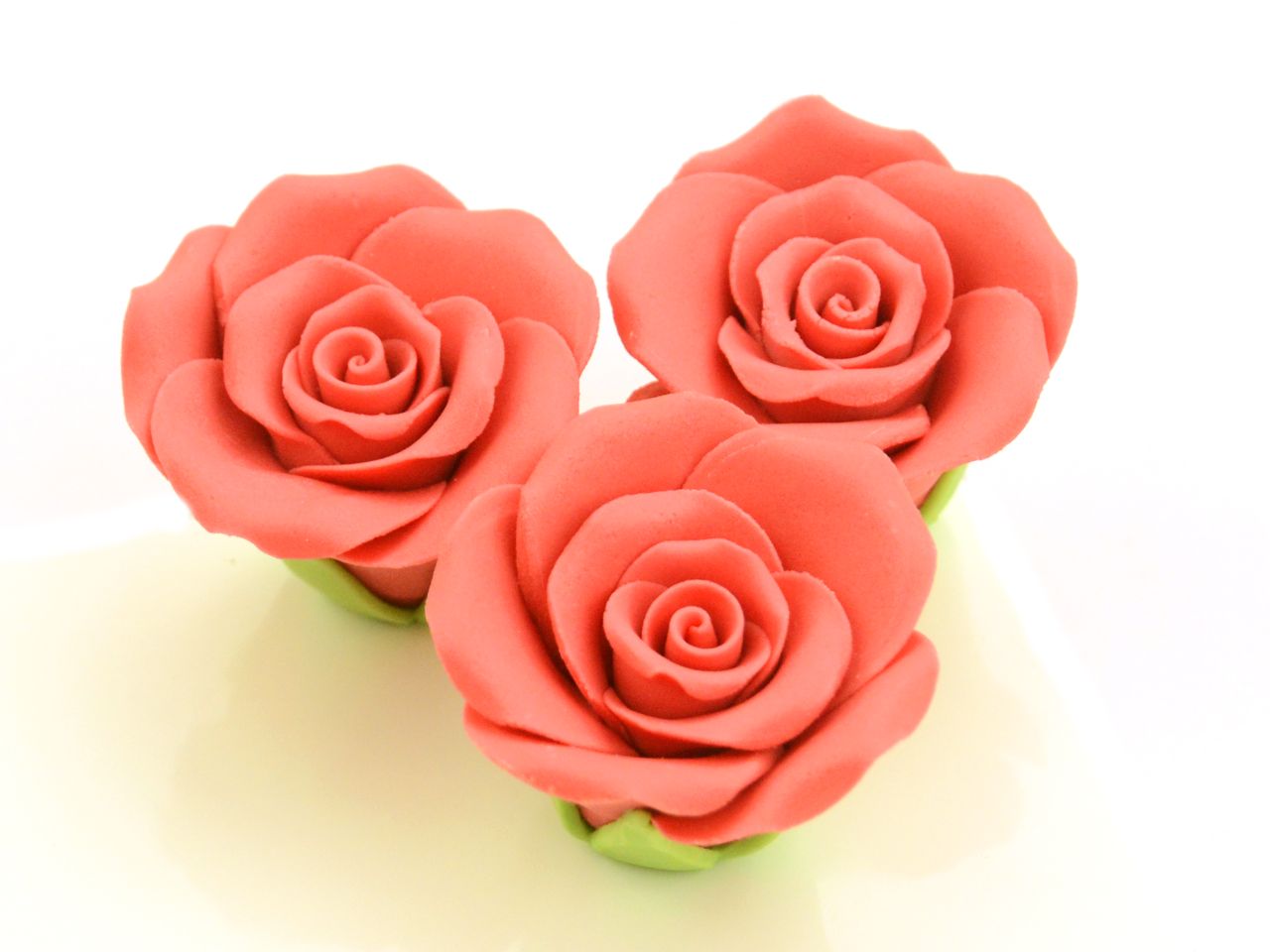 Zucker-Rosen, Rot, 3 Stück, 3,5 x 3 cm