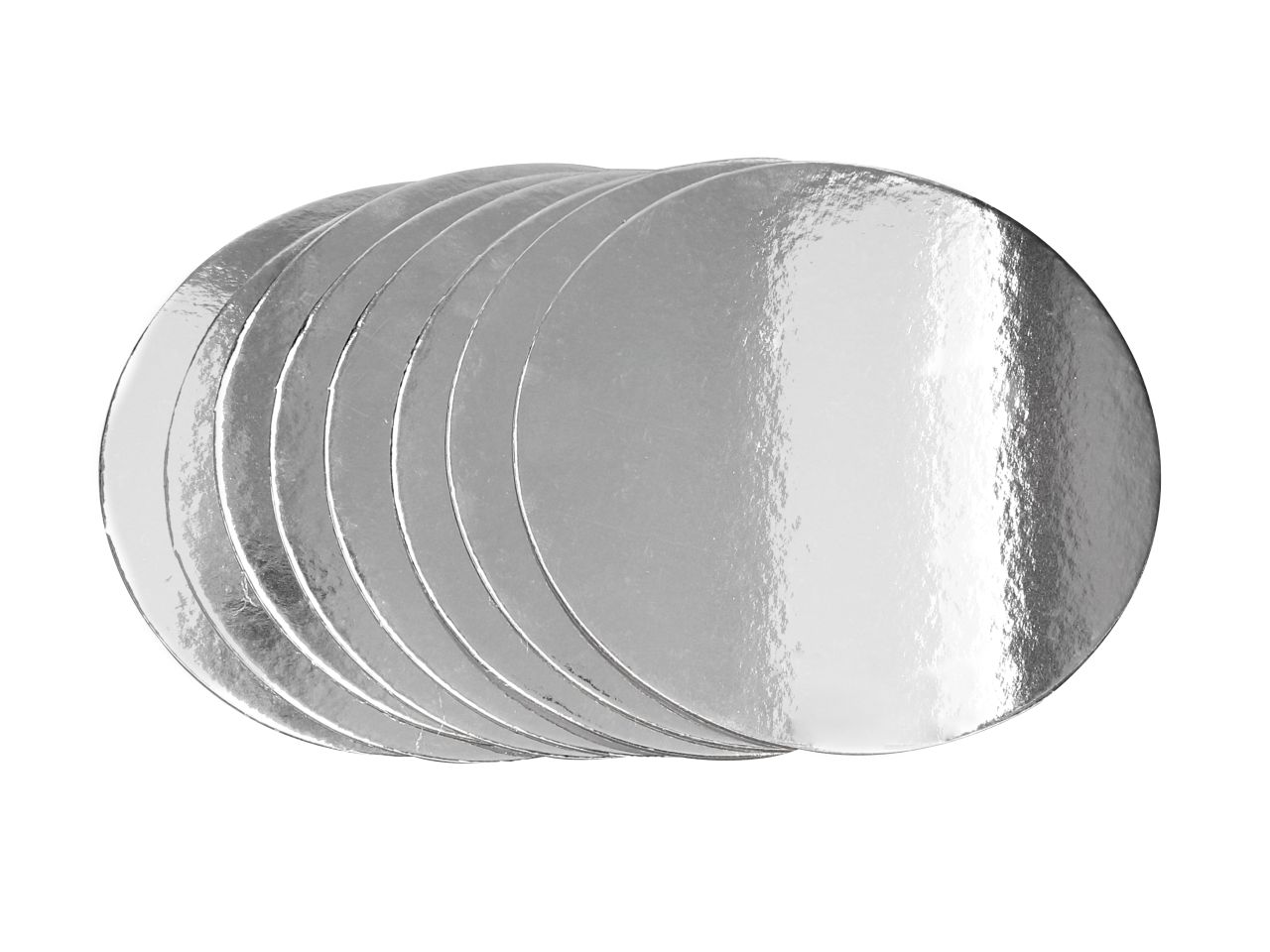 Cakeboard: Silver Plates, silberglänzend, 8 Stück à 20 cm, 2,5 mm