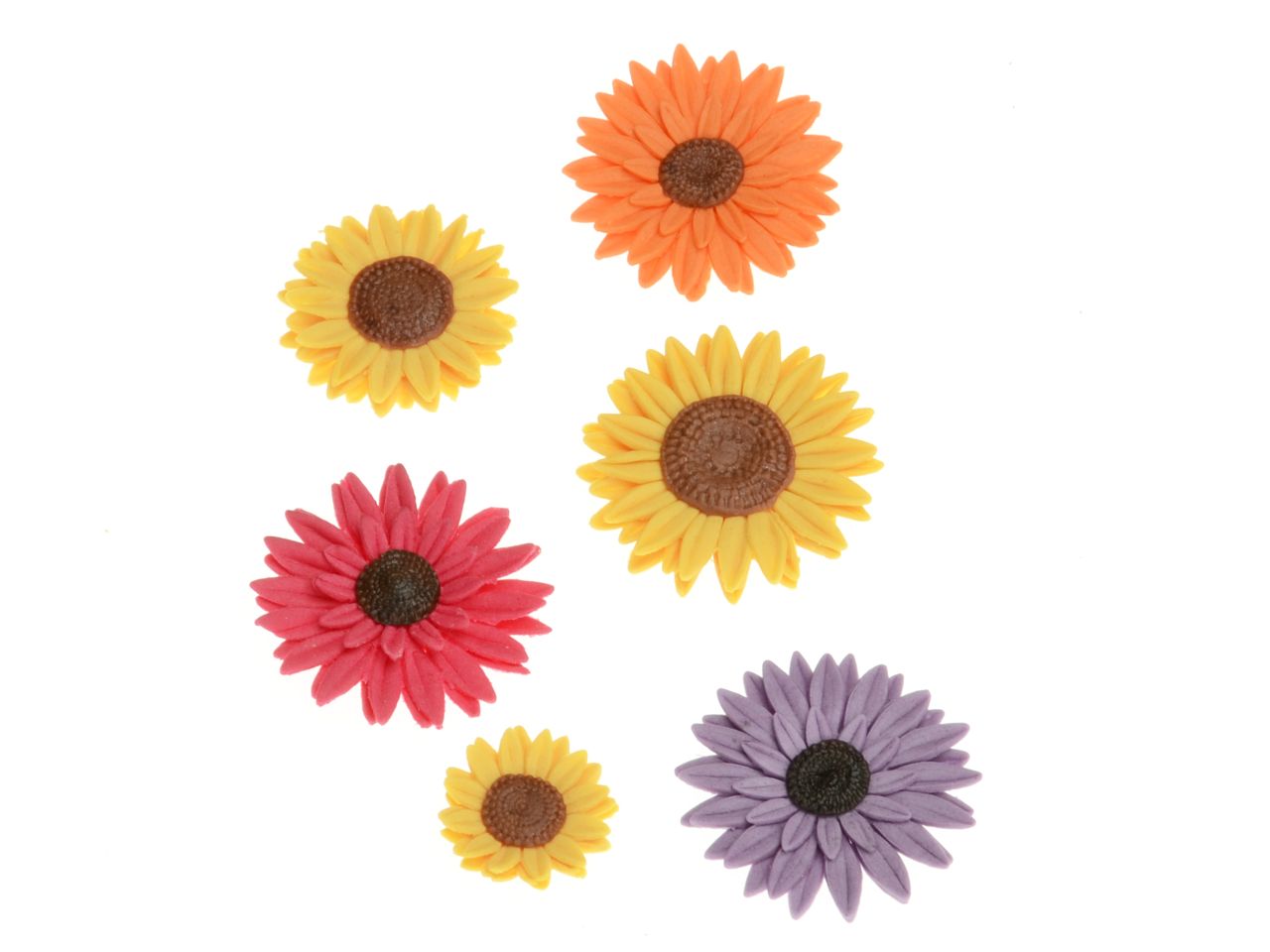 Ausstecher-Set mit Auswerfer: Sonnenblume, Kunststoff, Weiß, 3 Stück à 23, 30, 37 mm