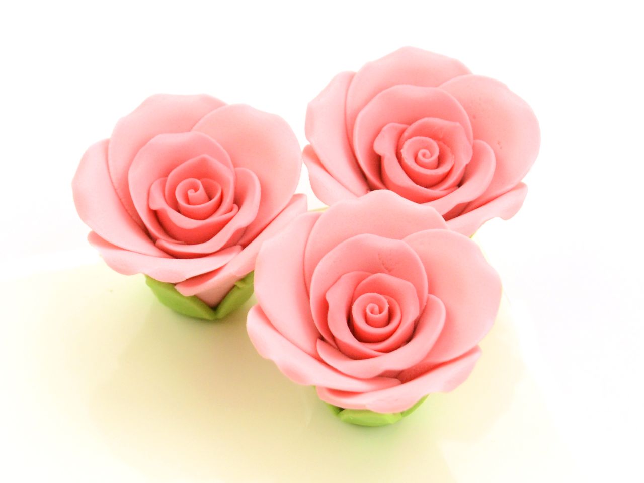 Zucker-Rosen, Rosa, 3 Stück, 3,5 x 3 cm