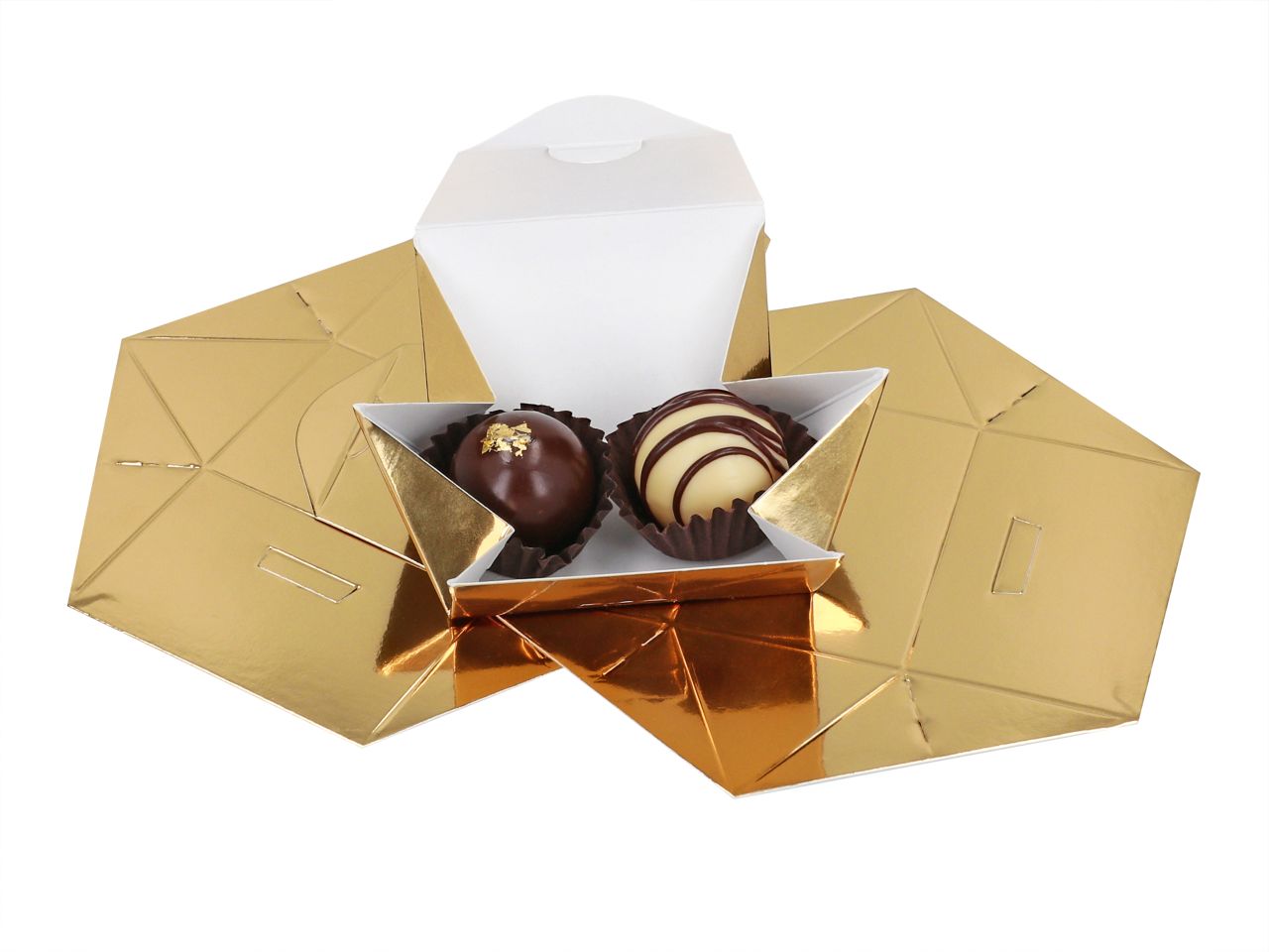 Pralinenverpackung Triangle gold 3er Set