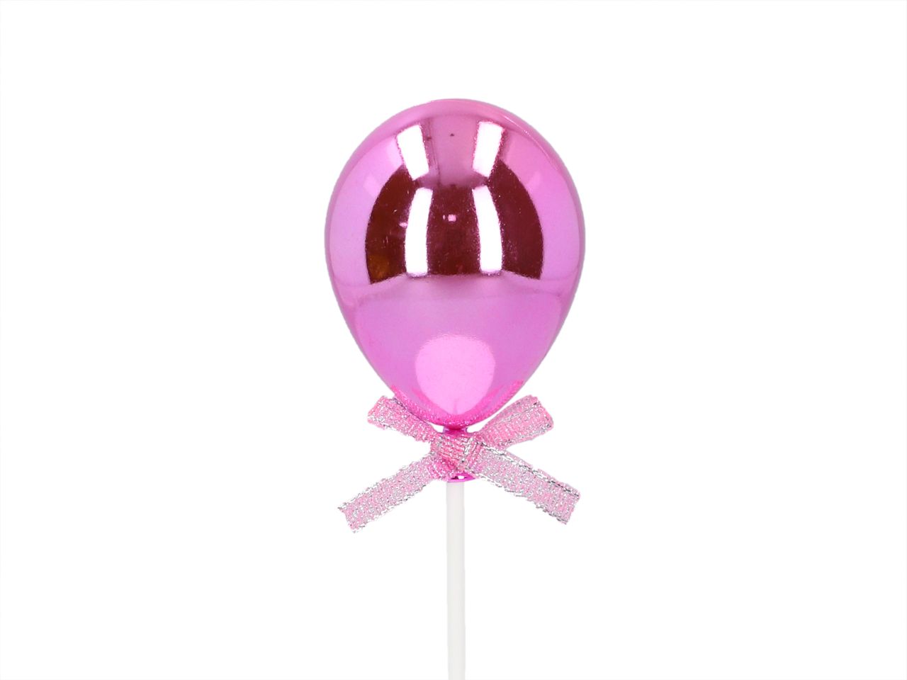 Cake Topper: 3D-Ballon, glänzendes Pink, 4,5 x 7 x 4,5 cm