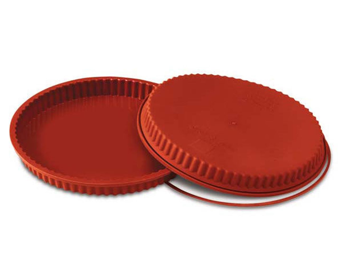 SILIKOMART Silikon-Backform: Flan Pan, mit Safe Ring, Terracotta, 26 x 3 cm, 1.300 ml