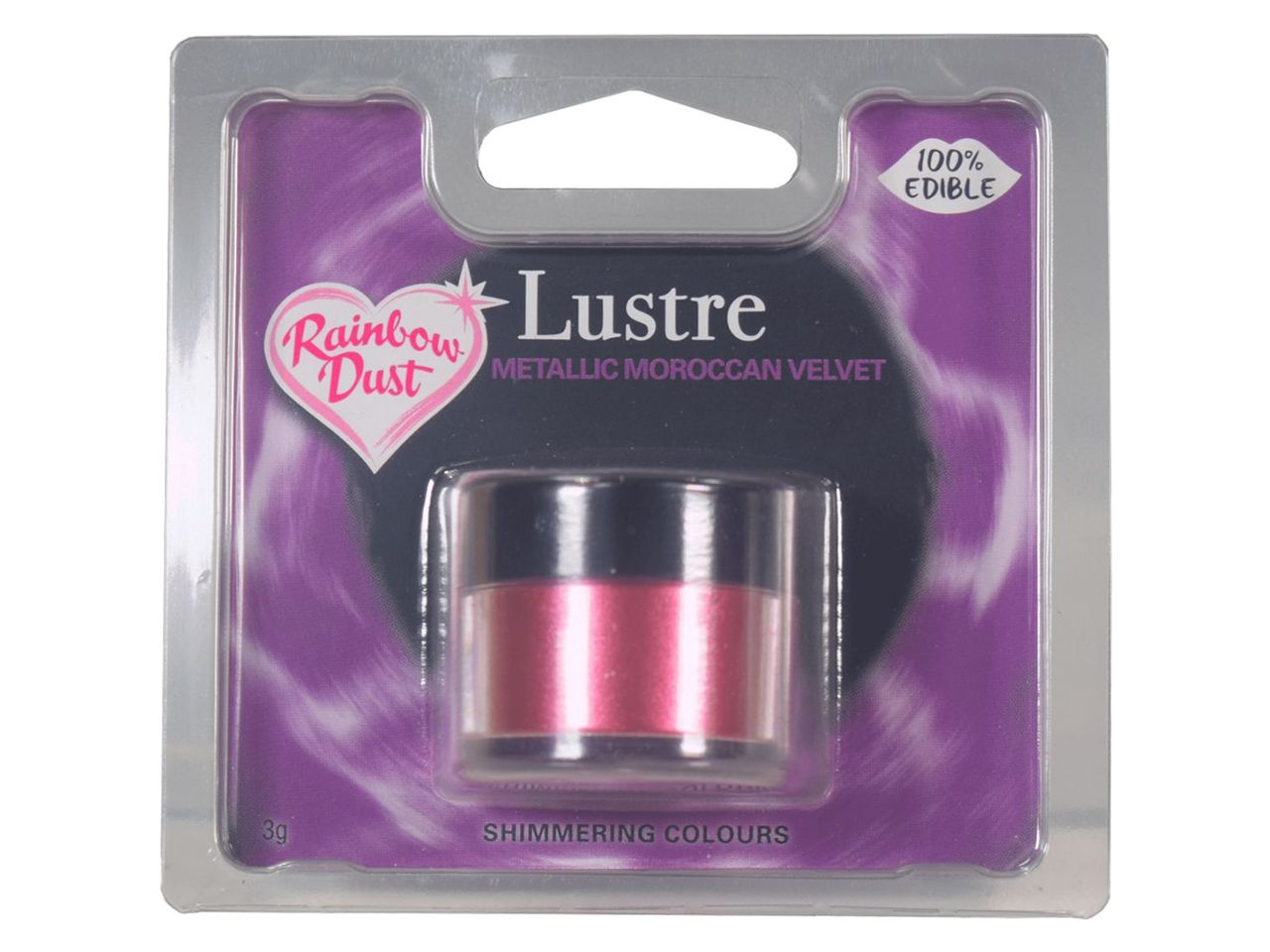 Rainbow Dust: Lebensmittelfarbpulver Metallic Marrocan Velvet, Hot Pink, 3 g