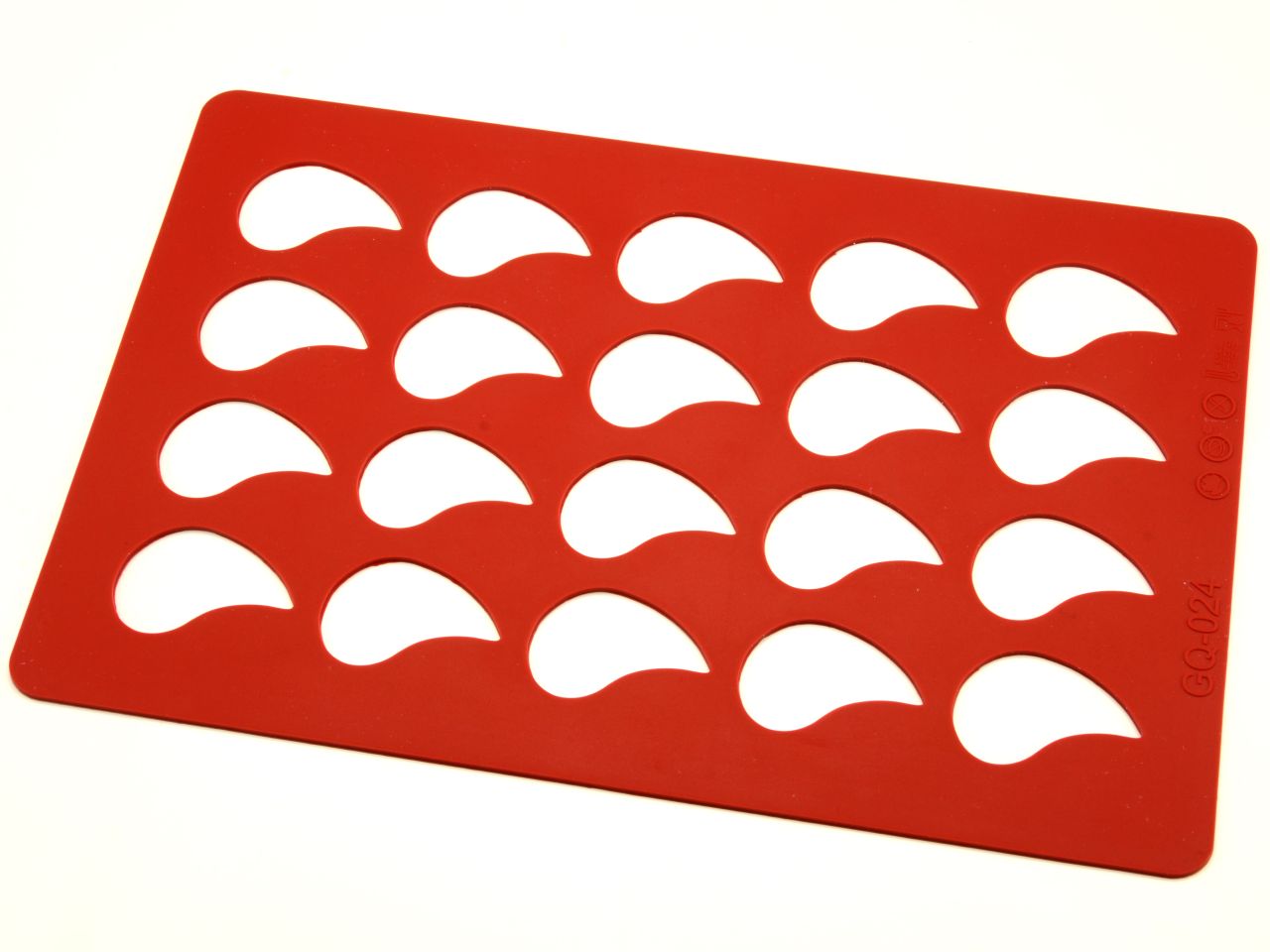 Schokoladen-Rahmen: Aufleger Tropfen, Silikon, Rot, 35 Mulden à 4,3 x 3,1 cm