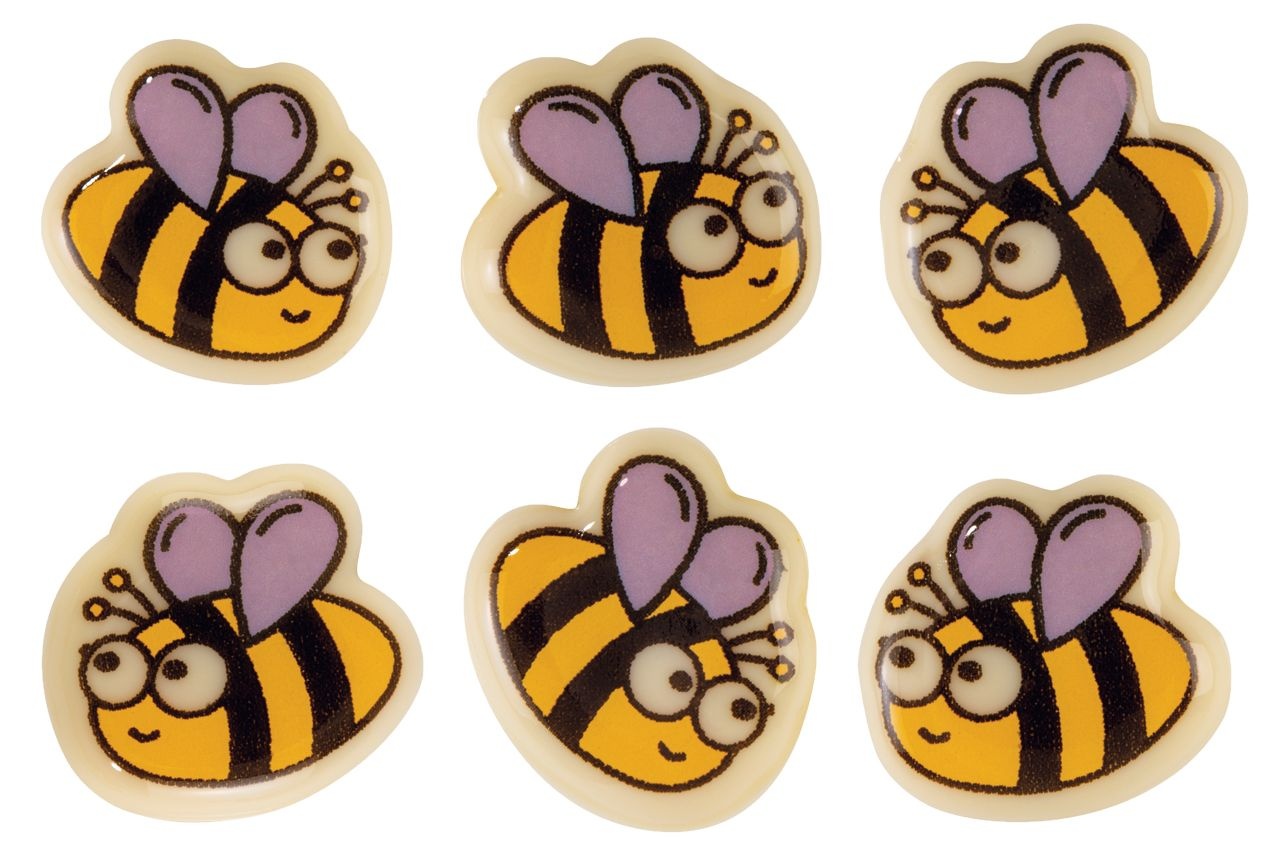 Bienen, weiße Schokolade 2,0 x 1,9 cm, 30 Stück